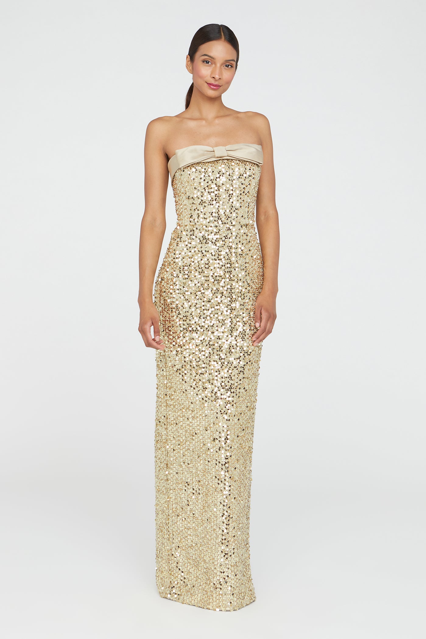 Theia Lacie Sequin Column Gown - Champagne - 16 Theia Lacie Sequin Column Gown - Champagne - 16