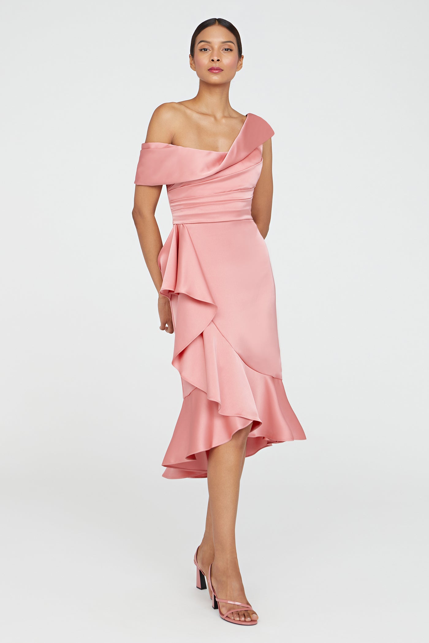 Janice Draped Asymmetric Dress
