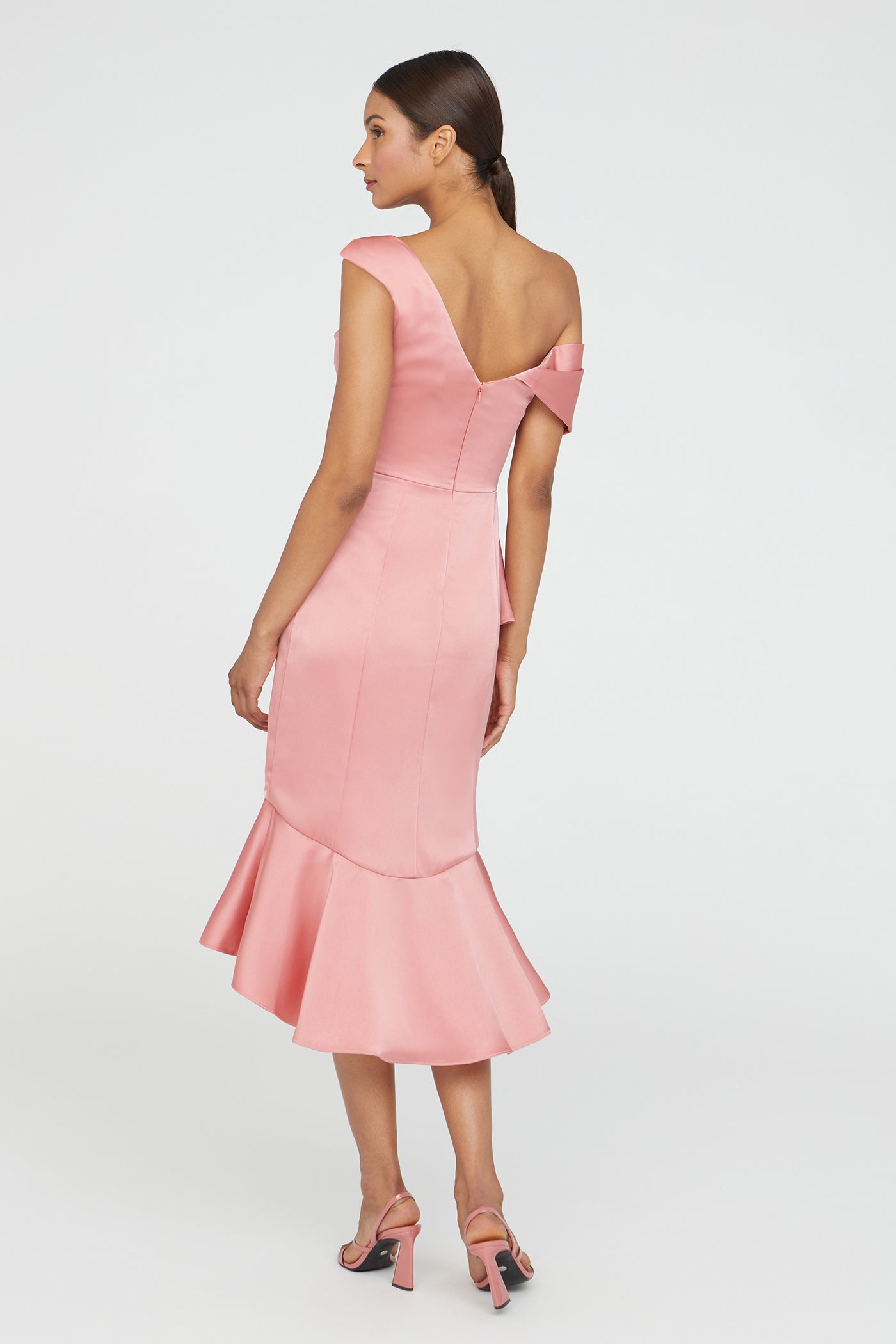 Janice Draped Asymmetric Dress