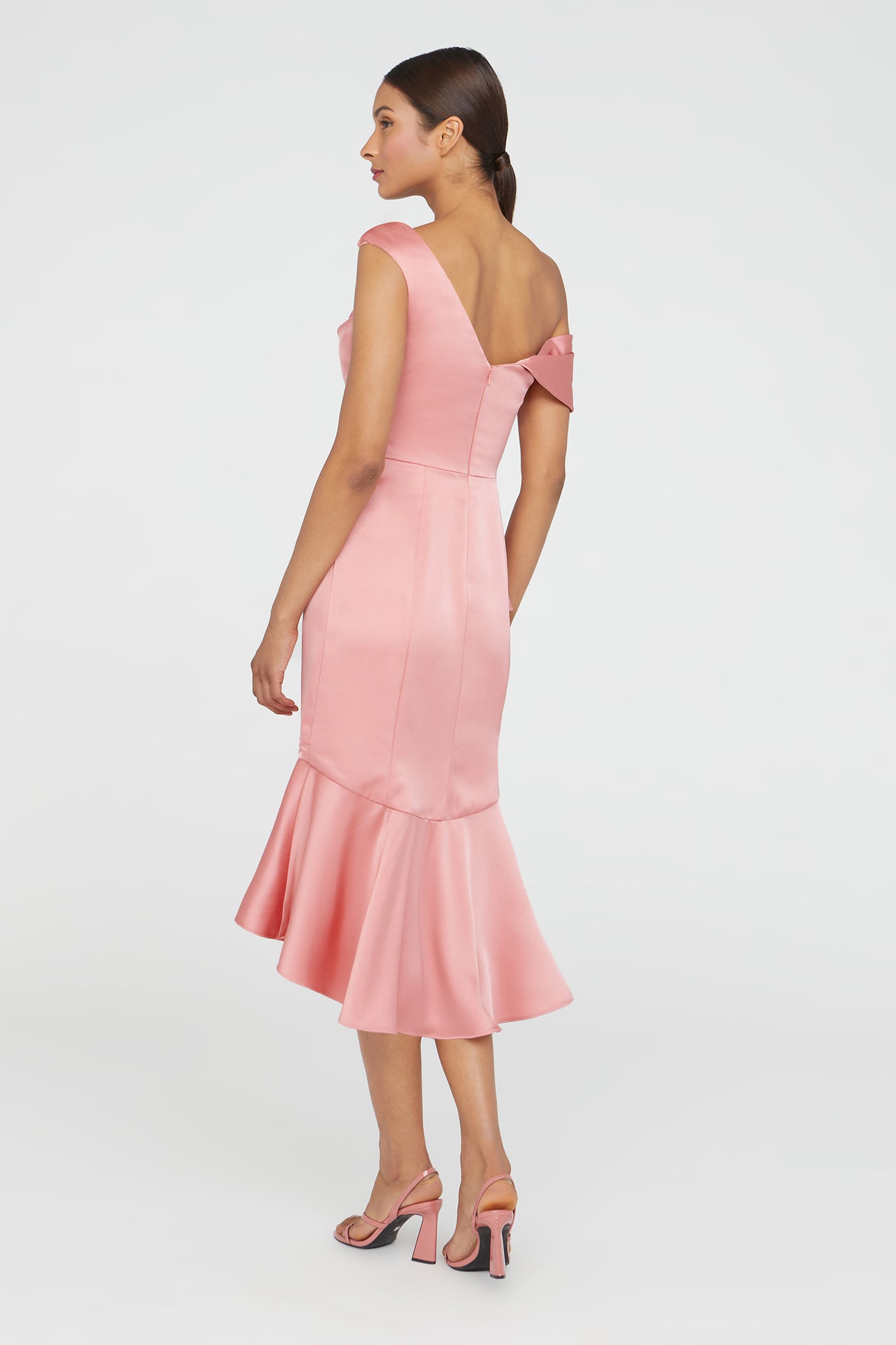 Janice Draped Asymmetric Dress