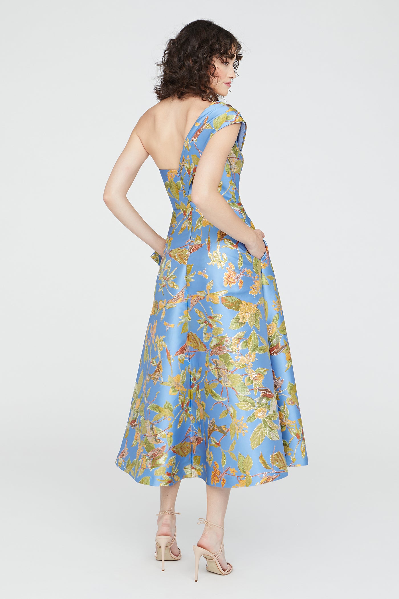 Dalia Tea Length Dress 4 / Cornflower / Marigold Dalia Tea Length Dress 4 / Cornflower / Marigold
