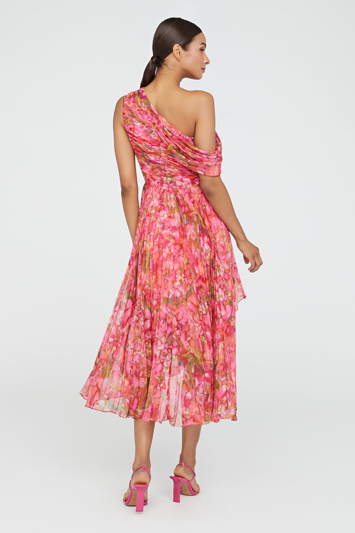 Katia Draped Chiffon Dress 0 / Hydra Floral Katia Draped Chiffon Dress 0 / Hydra Floral
