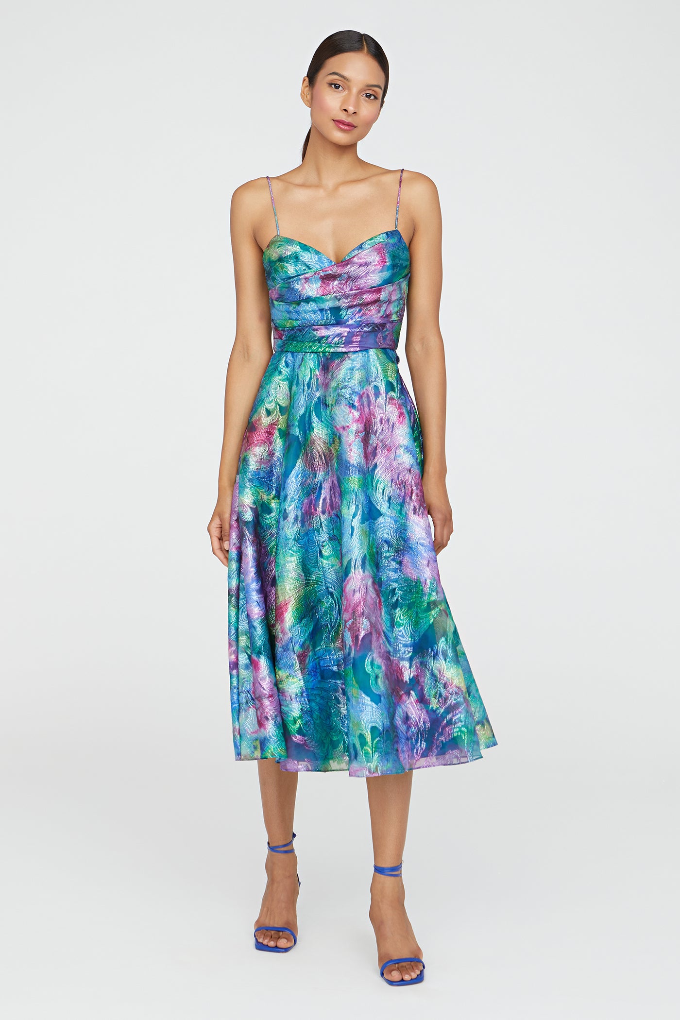 Allegra Draped Cocktail Dress 0 / Aquatic Blooms Allegra Draped Cocktail Dress 0 / Aquatic Blooms