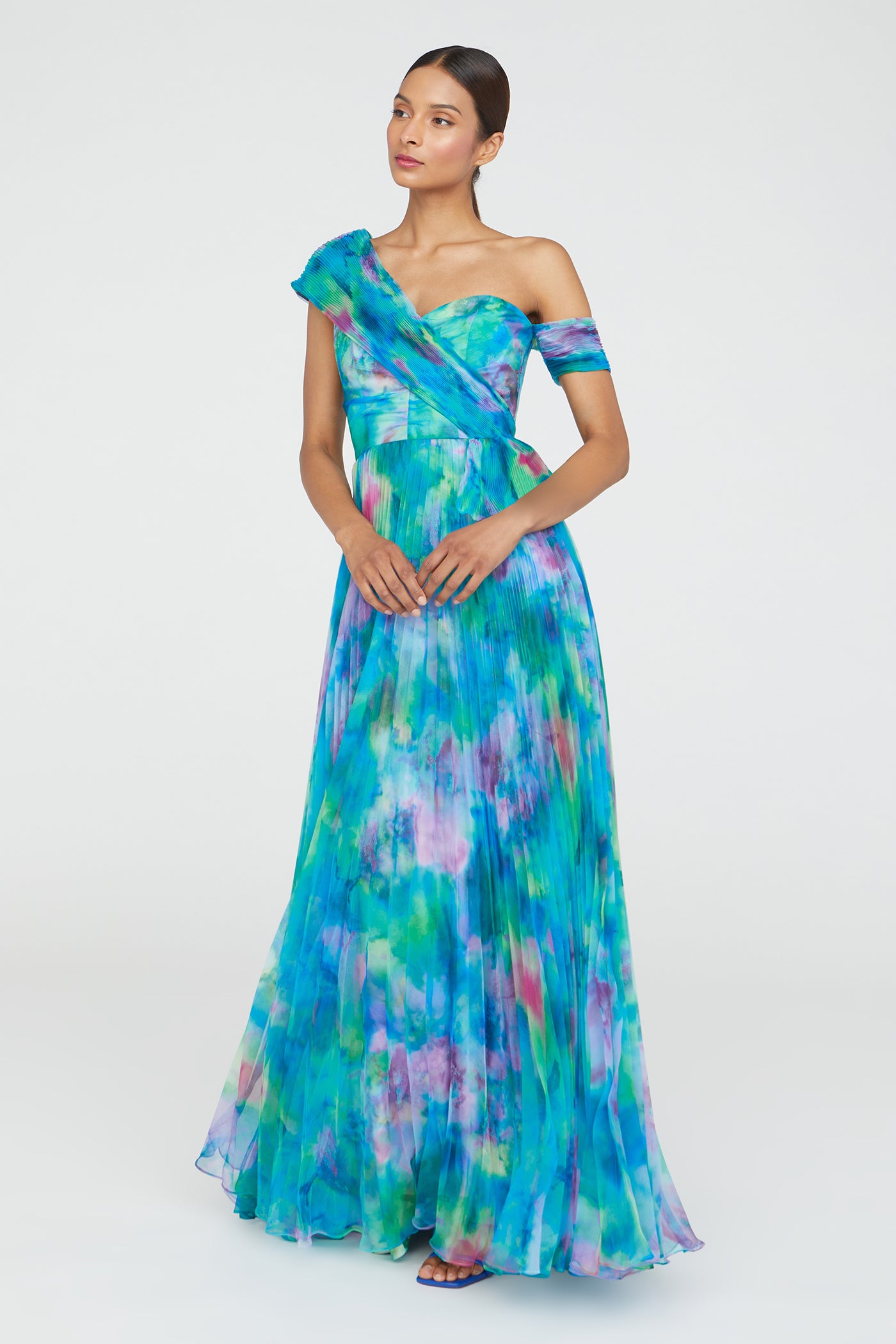 aquatic dresses Davina Pleated Gown – THEIA