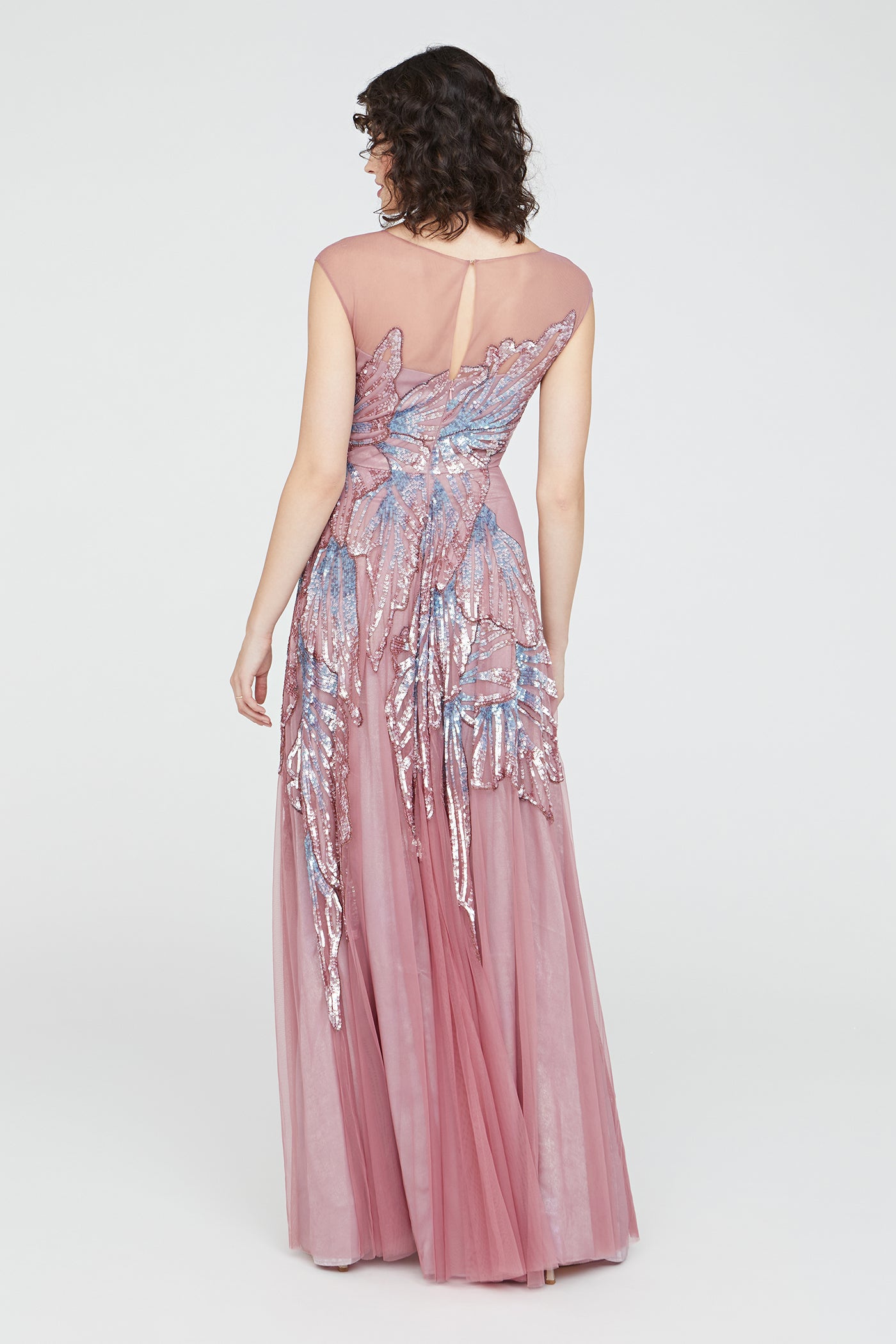 Aviana Beaded Cap Sleeve Gown