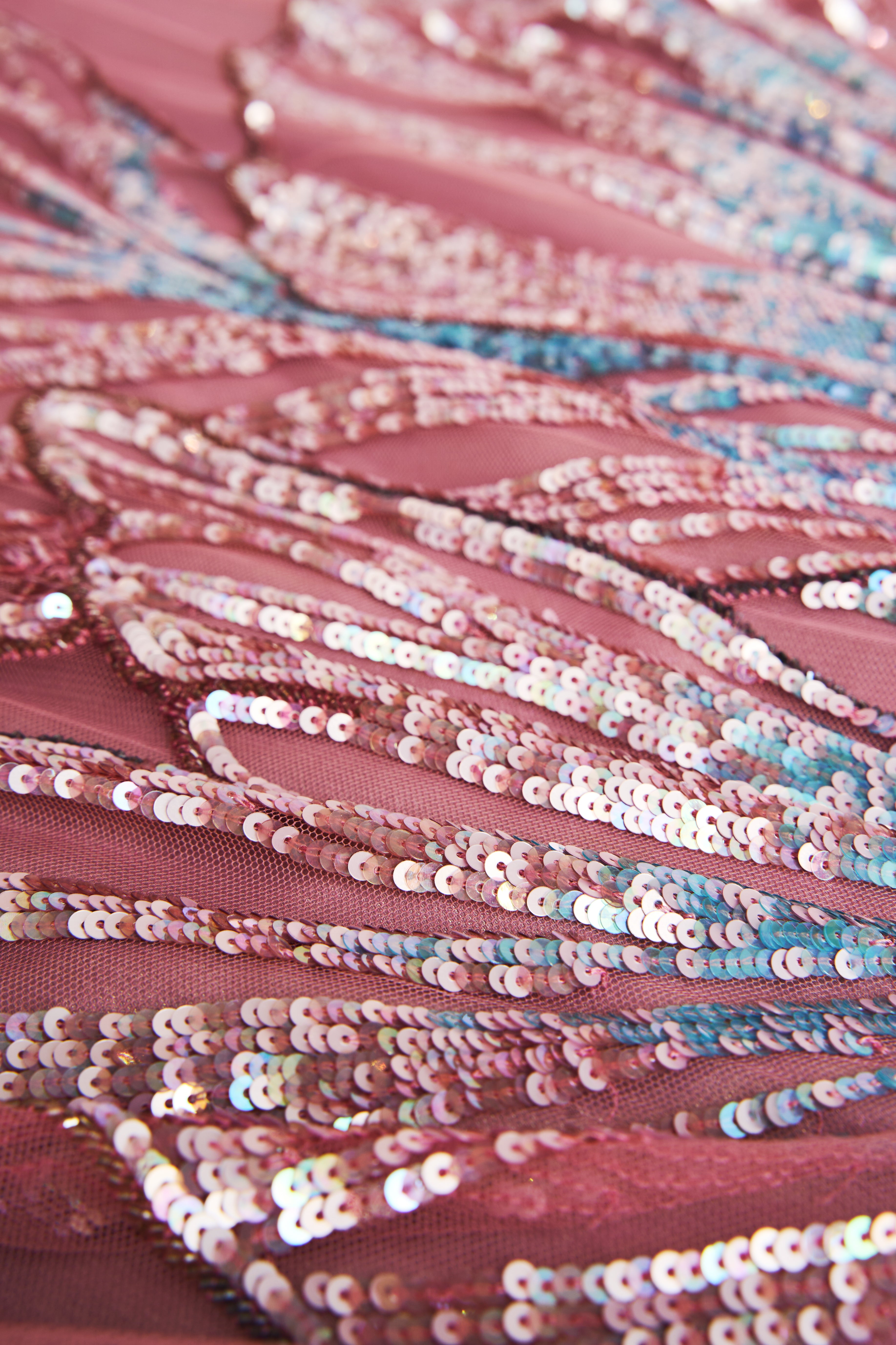 Aviana Beaded Cap Sleeve Gown