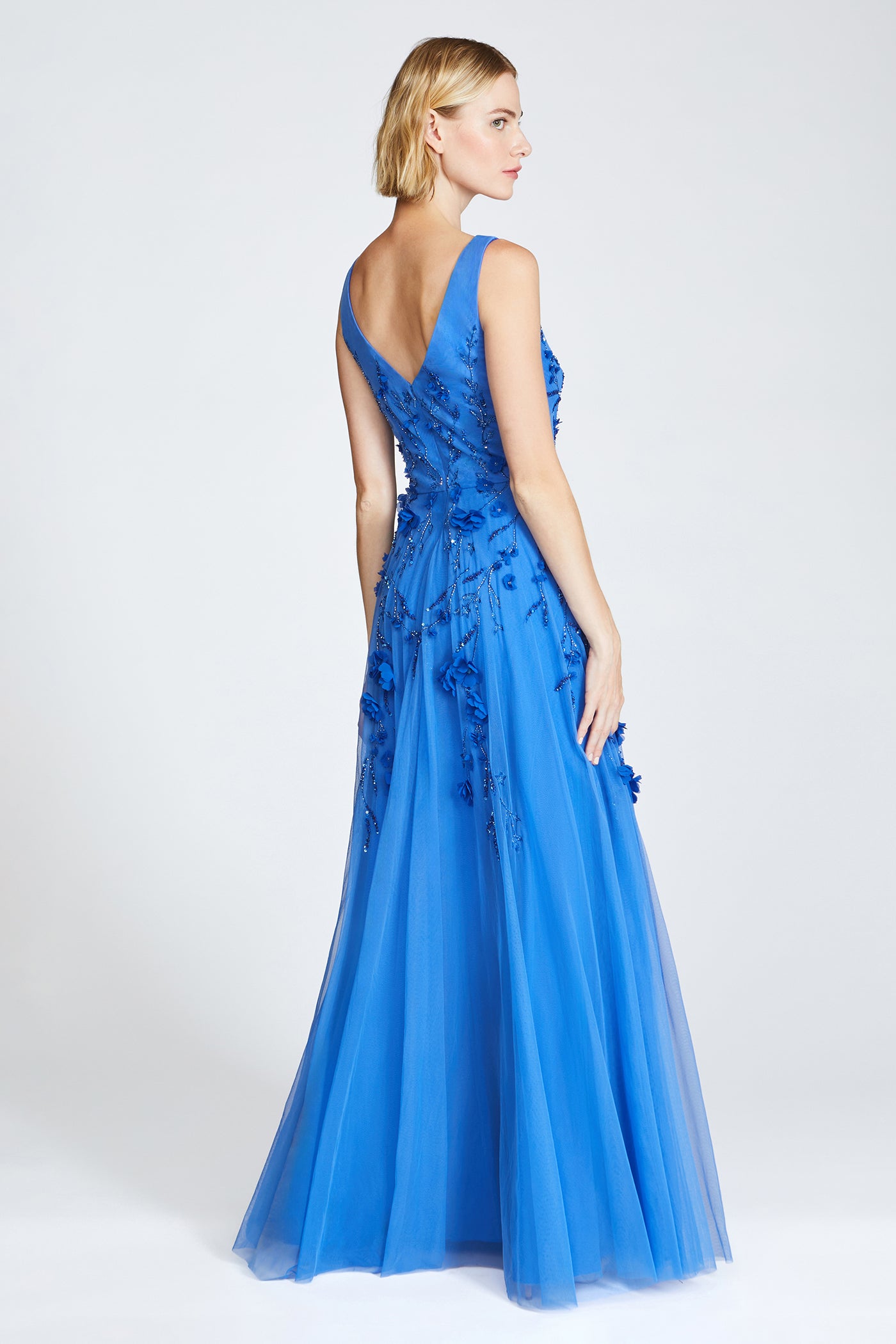 Fabiana Beaded Capelet Gown