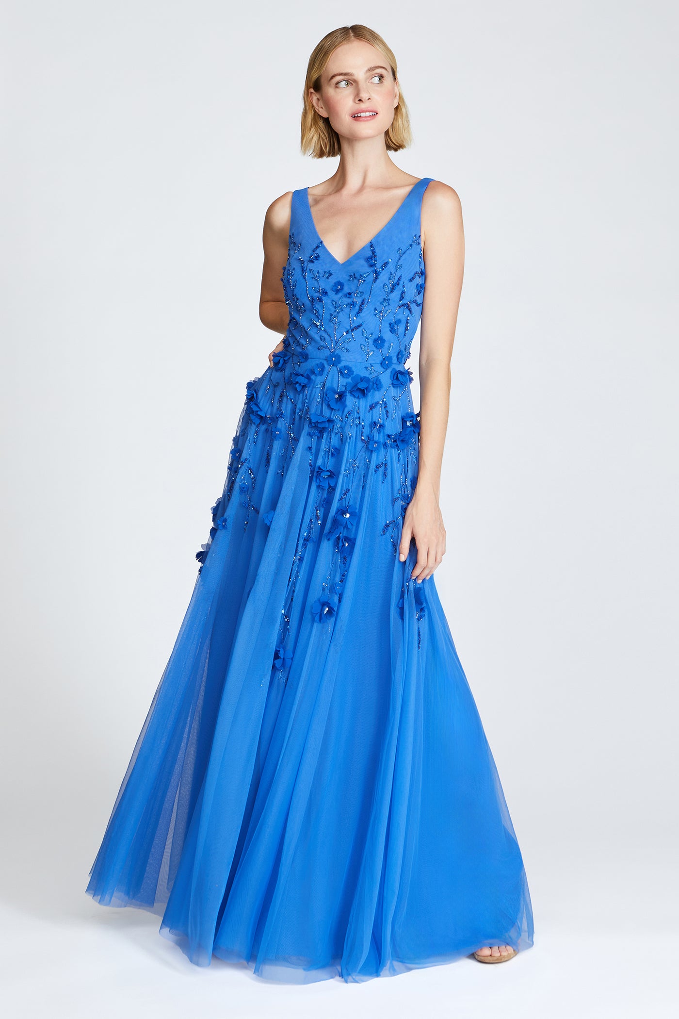 Fabiana Beaded Capelet Gown