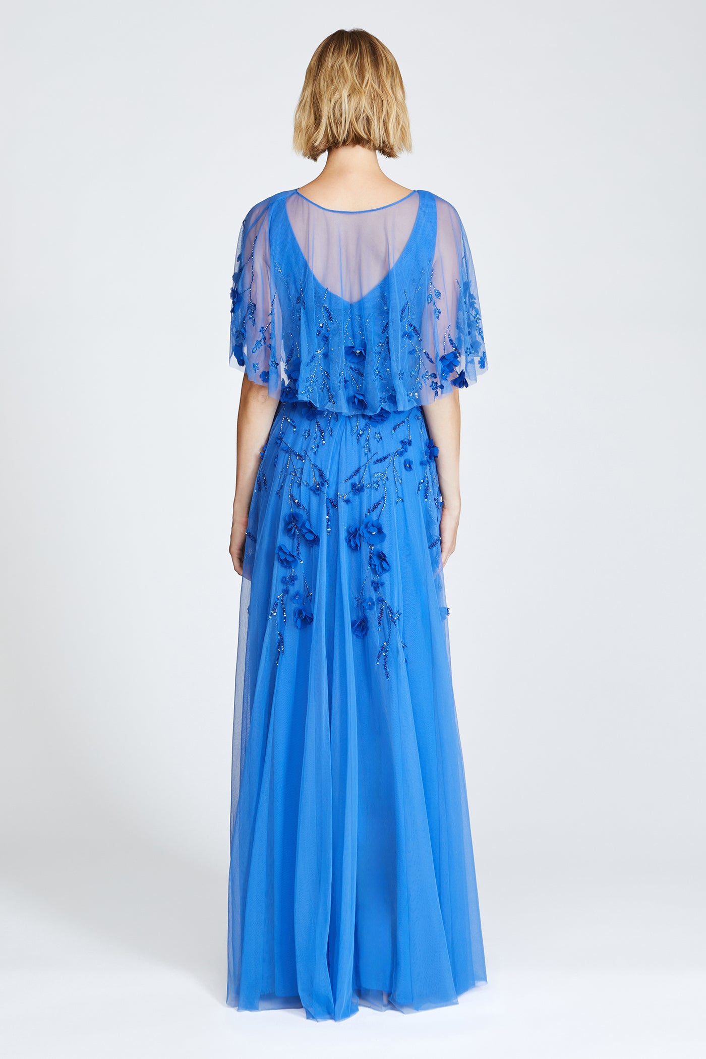 Fabiana Beaded Capelet Gown