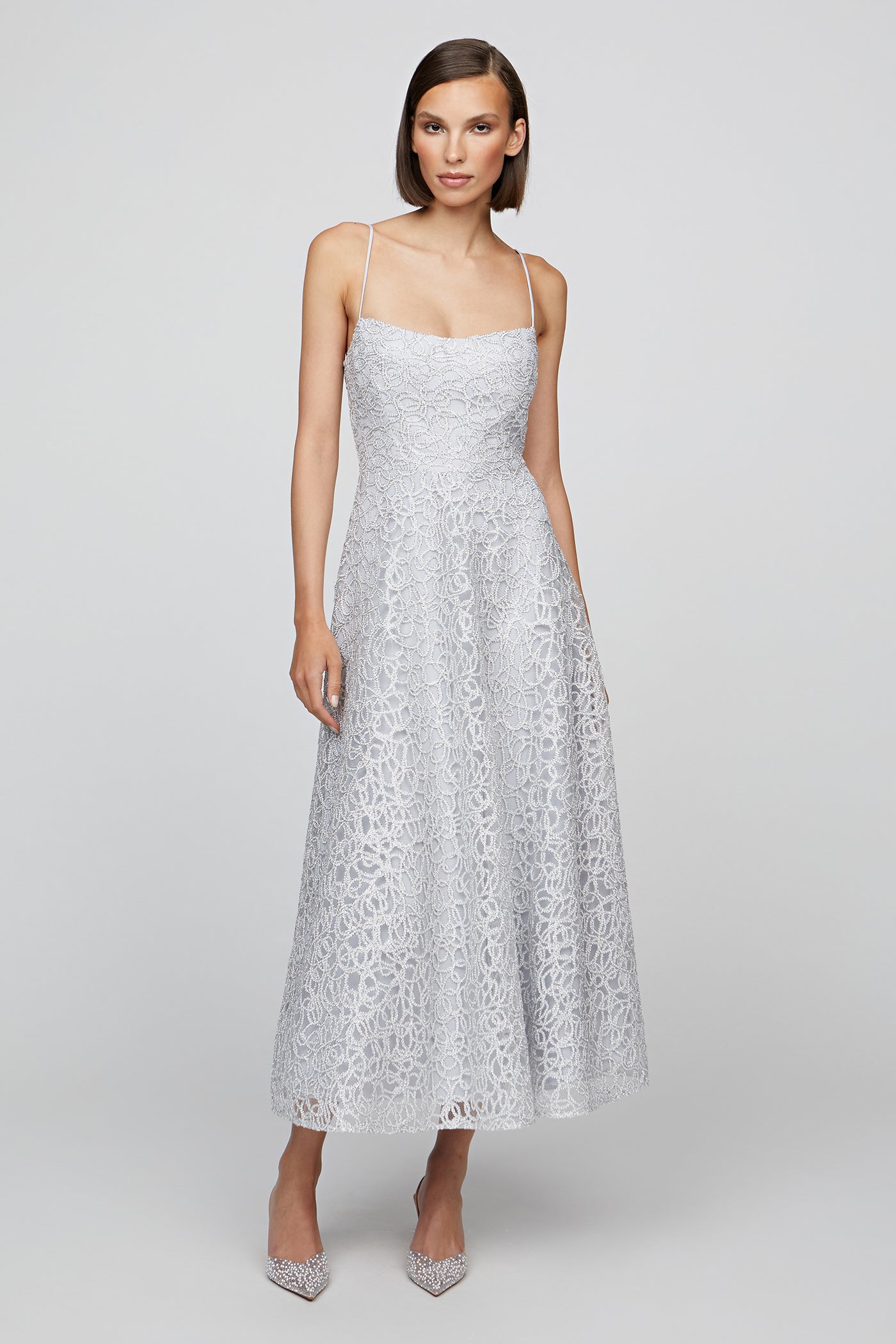 Theia Womens Tulle Midi Dress, 8, Metallic Theia Womens Tulle Midi Dress, 8, Metallic