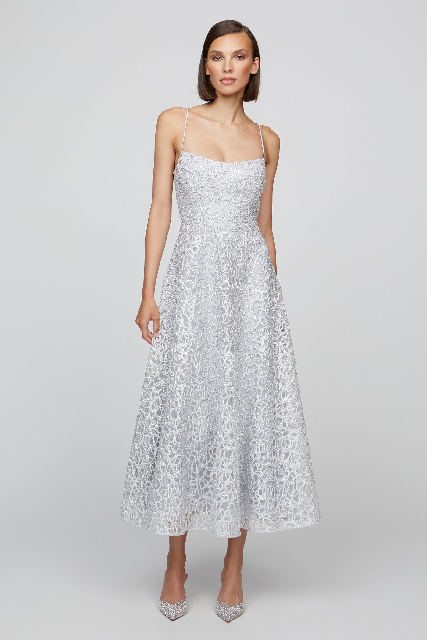 Sleeveless Tulle Midi Dress