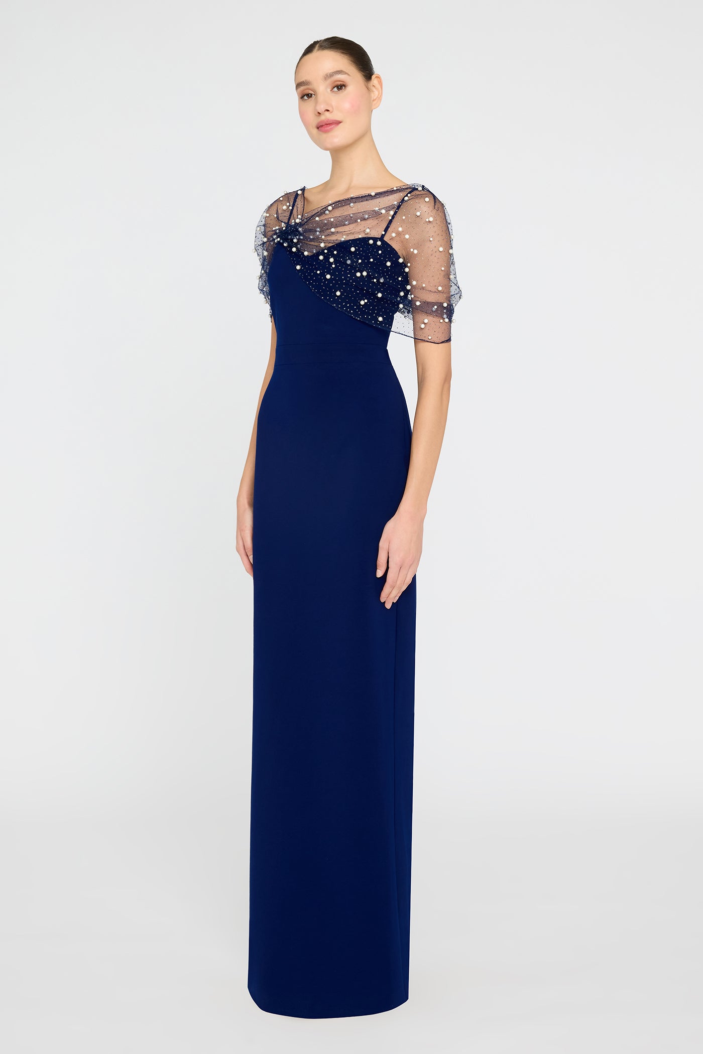 Louella Pearl Shawl Gown THEIA Louella Pearl Shawl Gown THEIA