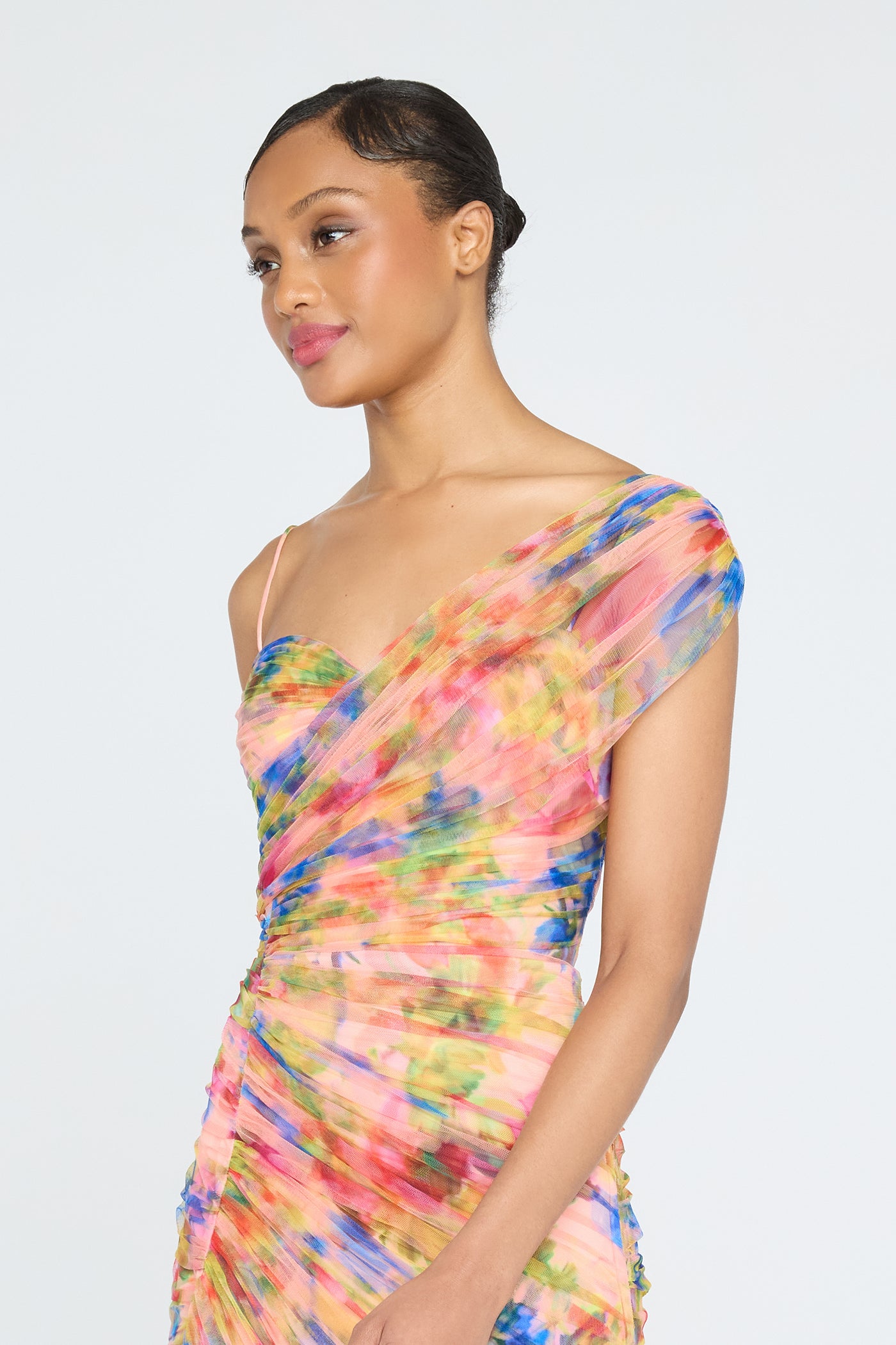 Macie One Shoulder Drape Gown