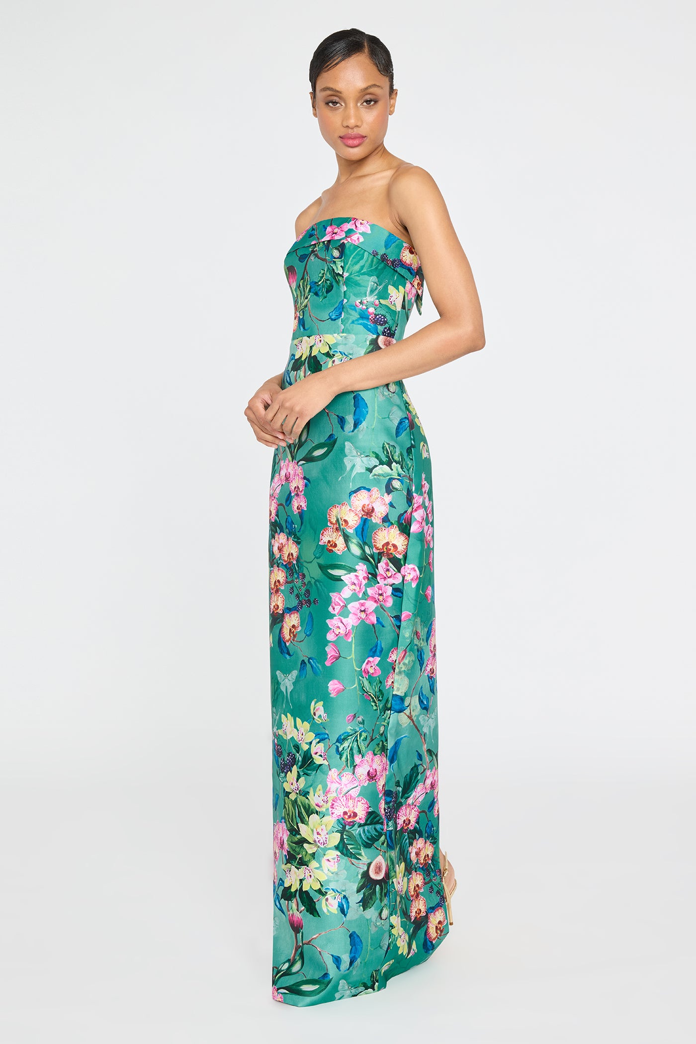 Lulu Mikado Column Gown THEIA Lulu Mikado Column Gown THEIA