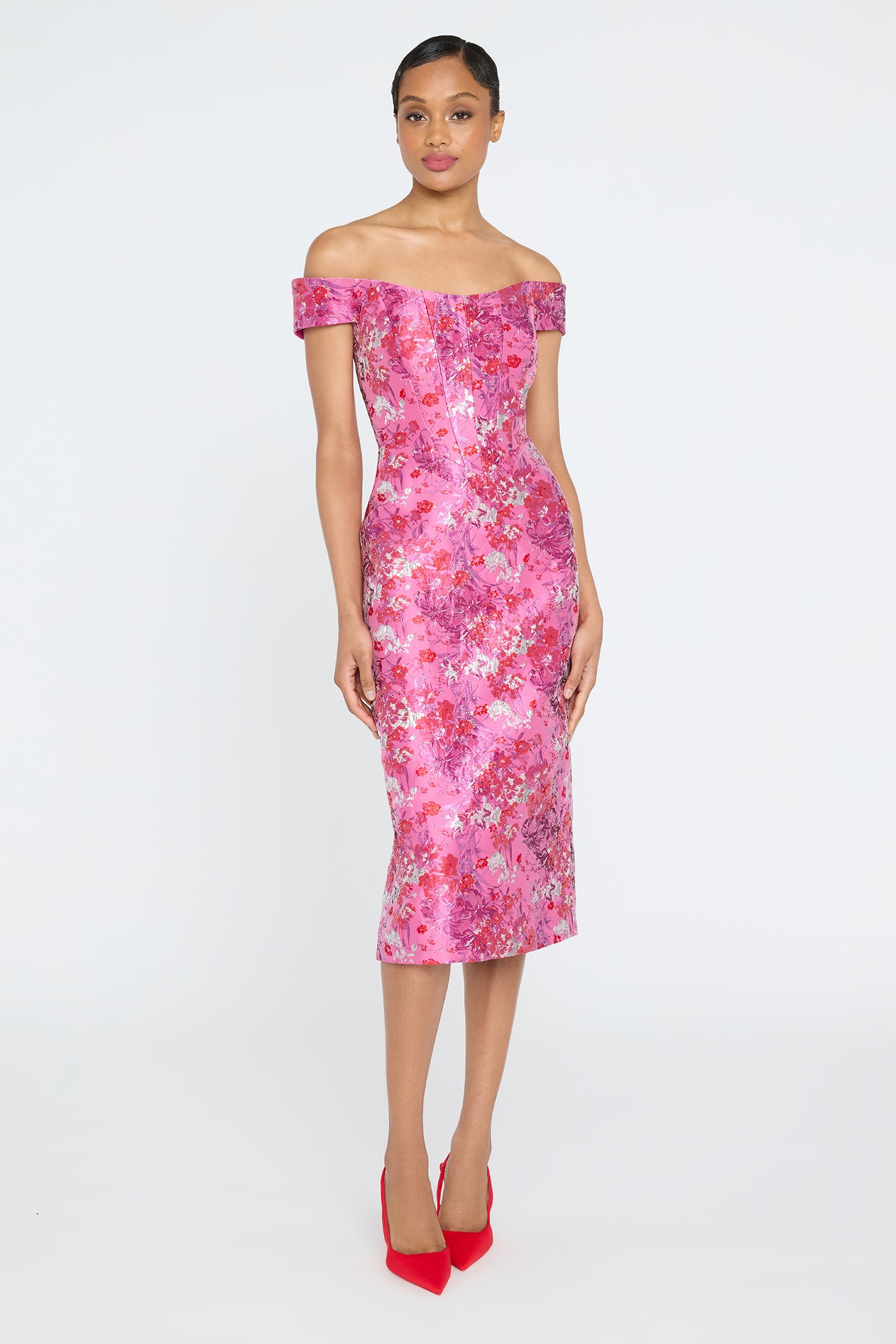 Chantel Off Shoulder Dress 0 / Sweetheart Pink / Poppy Chantel Off Shoulder Dress 0 / Sweetheart Pink / Poppy