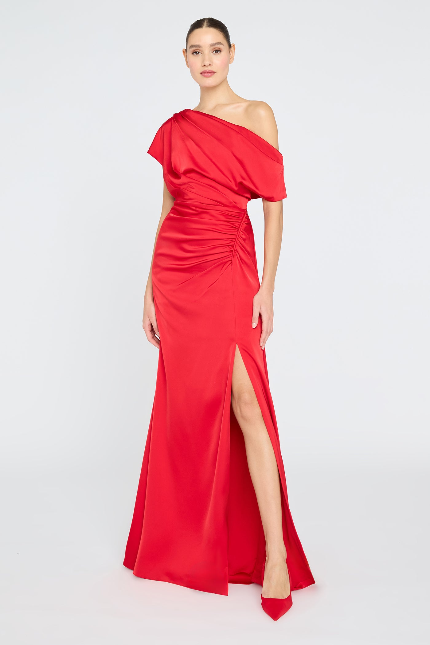 asymmetrical silhouette dress Asymmetric Detailed Long Dress Black