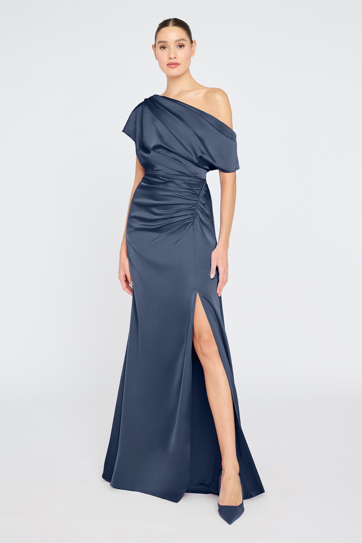 Kacey Asymmetrical Gown 6 / Odyssey Grey Kacey Asymmetrical Gown 6 / Odyssey Grey