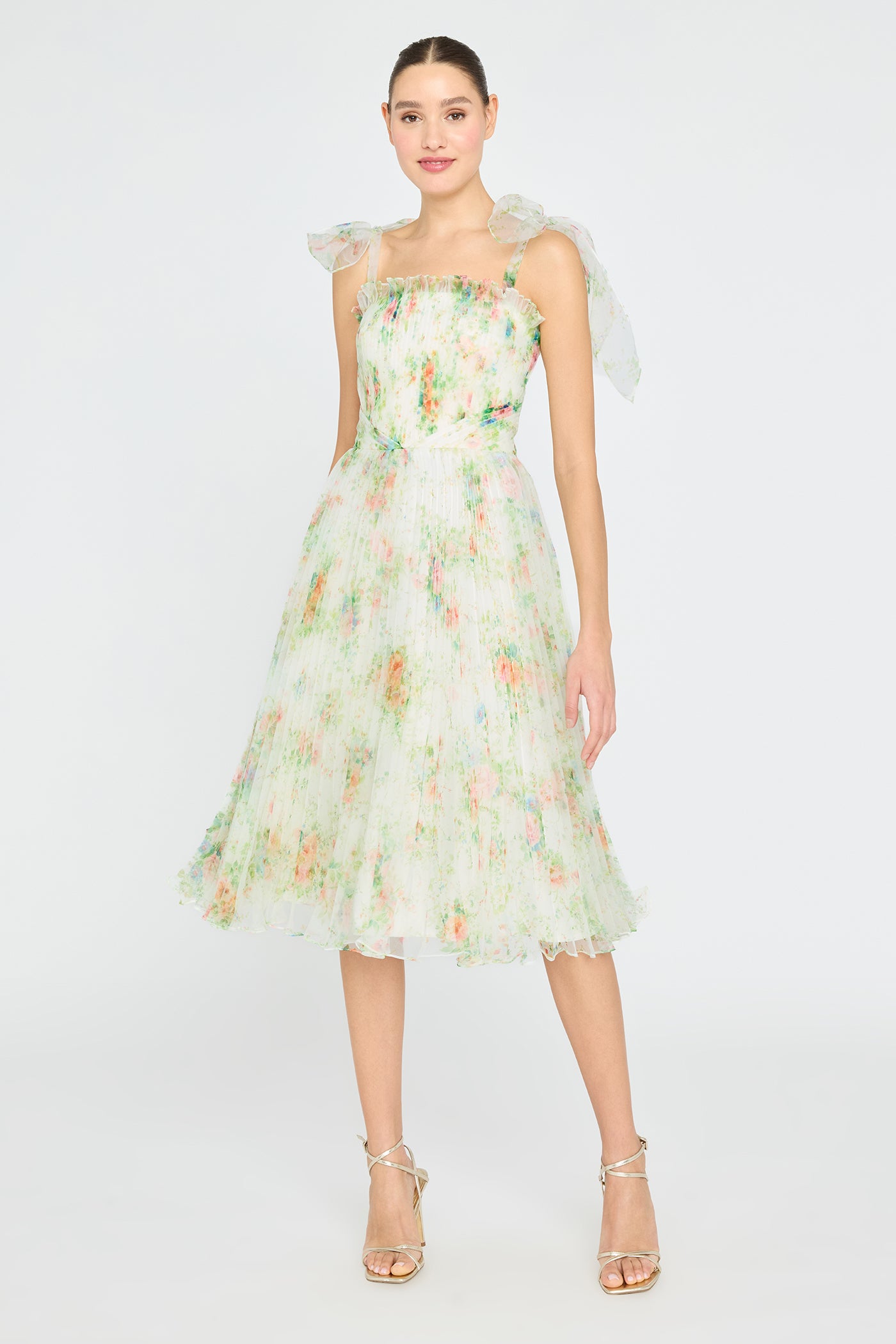 Betty Pleated Organza Dress 16 / Petite Primrose Betty Pleated Organza Dress 16 / Petite Primrose