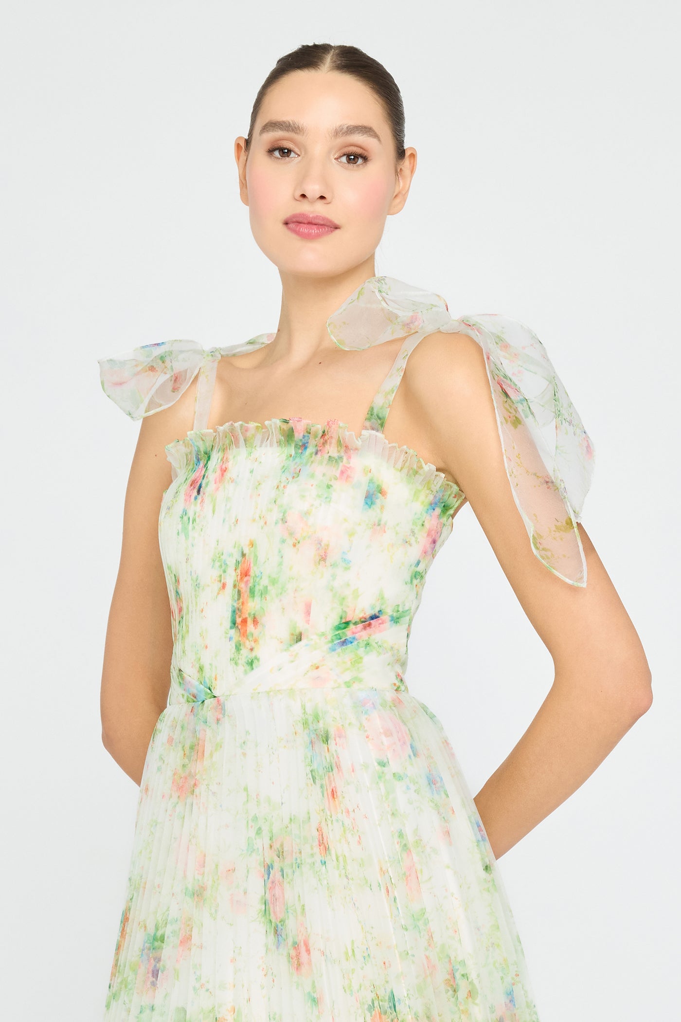 Betty Pleated Organza Dress