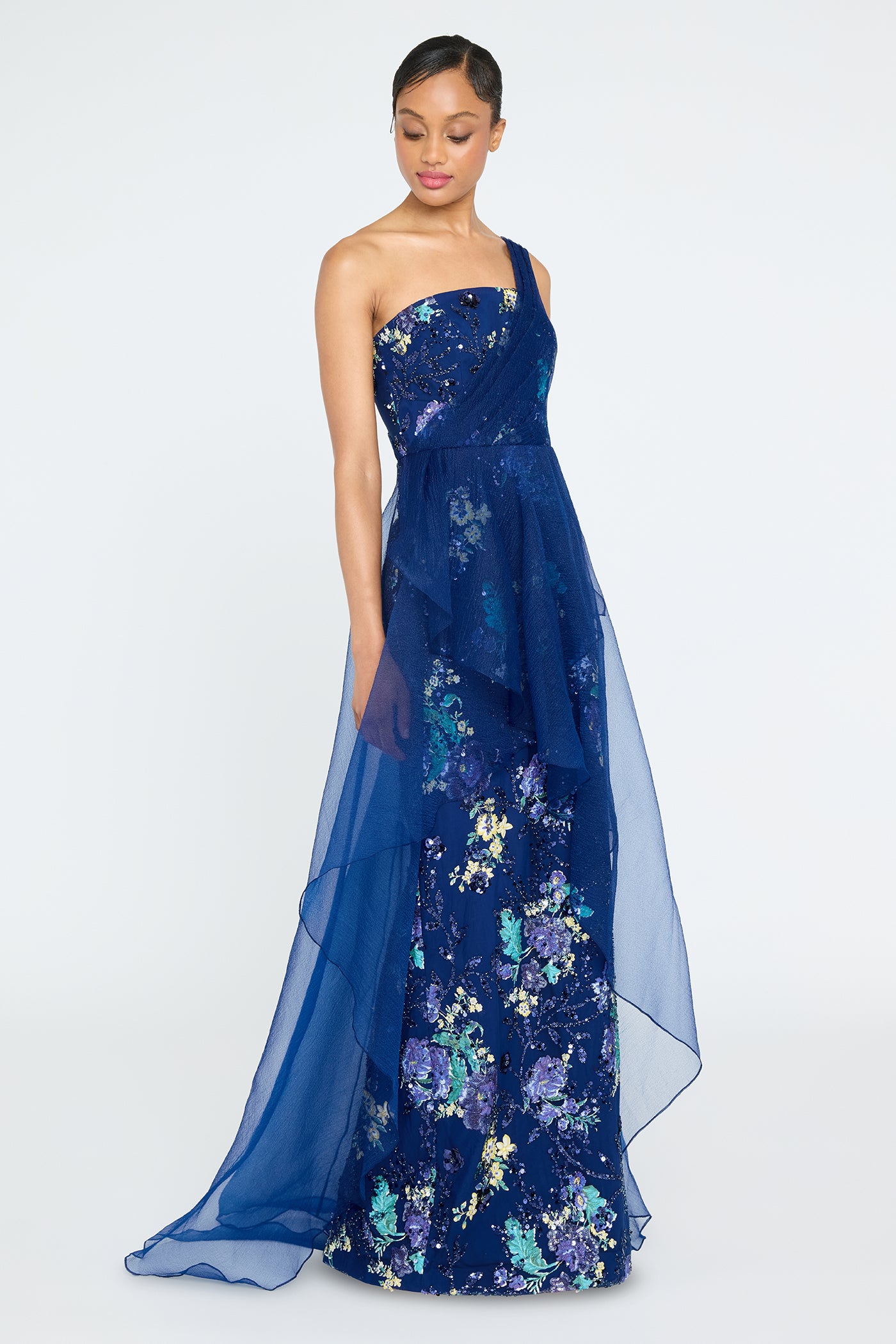 Noemi Column Gown With Overlay