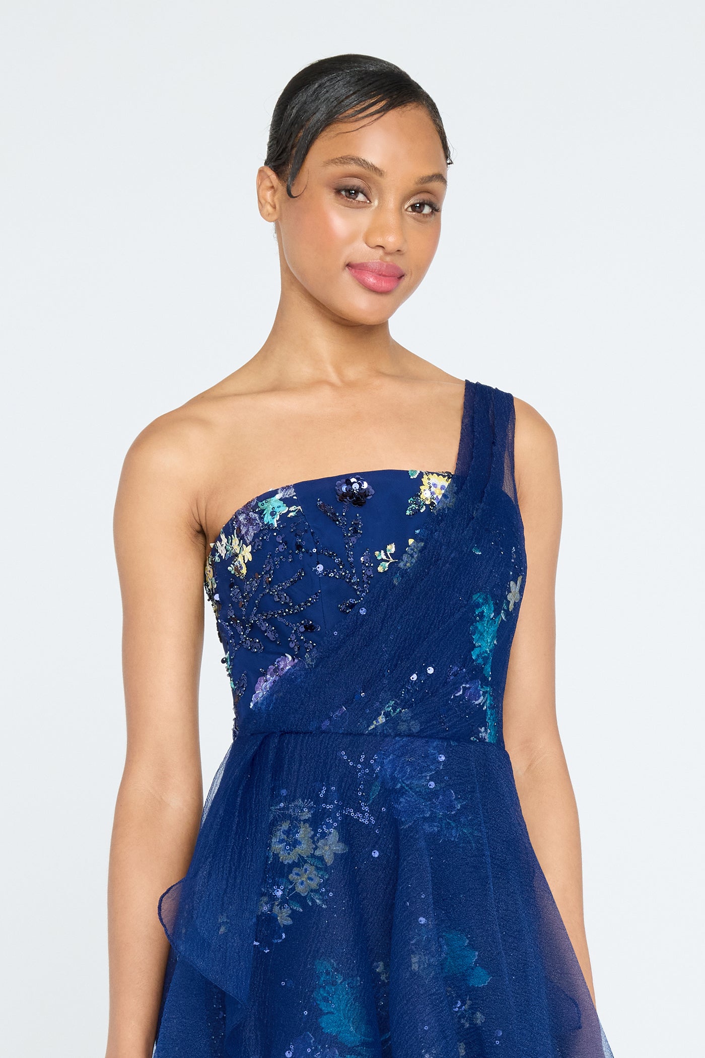 Noemi Column Gown With Overlay