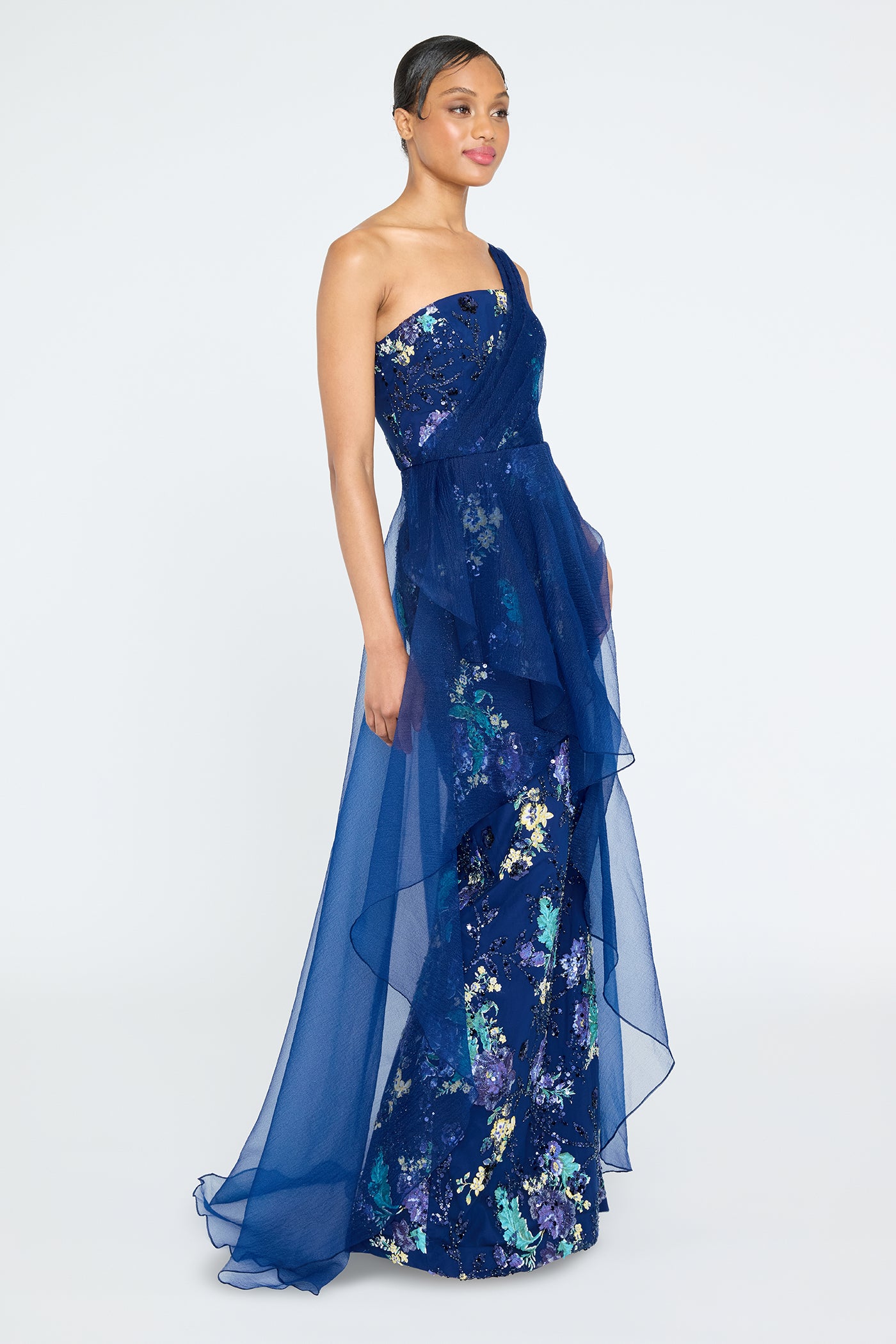 Noemi Column Gown With Overlay