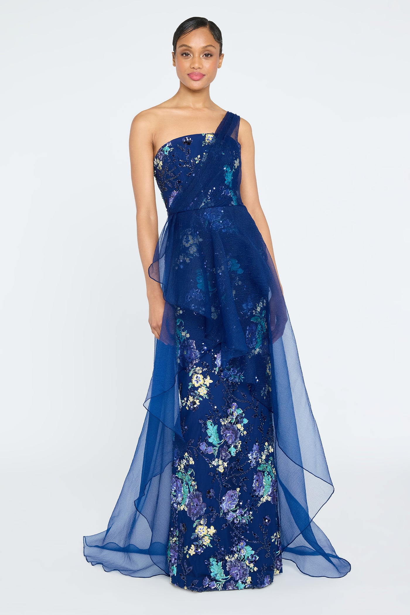 Noemi Column Gown With Overlay