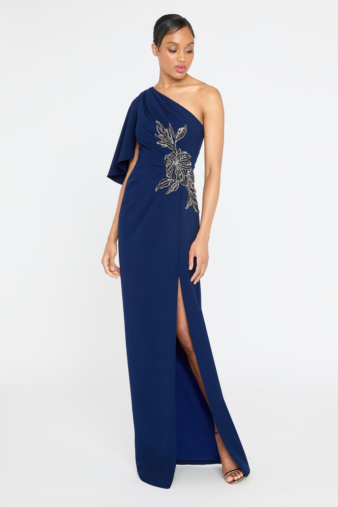 Giuliana Crepe Column Gown
