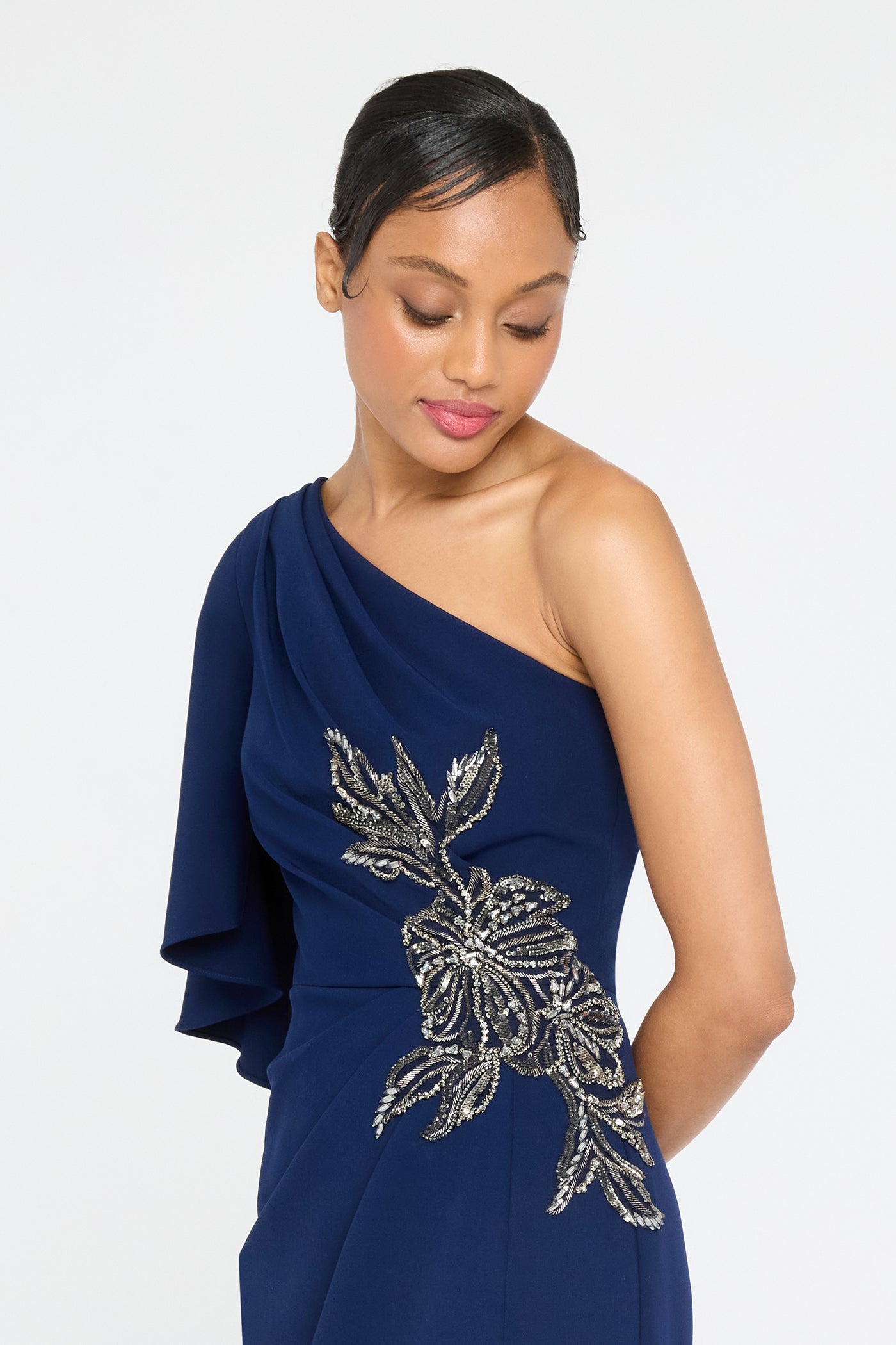Giuliana Crepe Column Gown