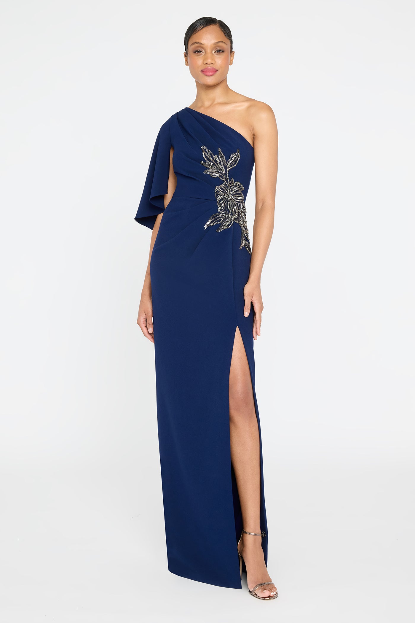 Giuliana Crepe Column Gown