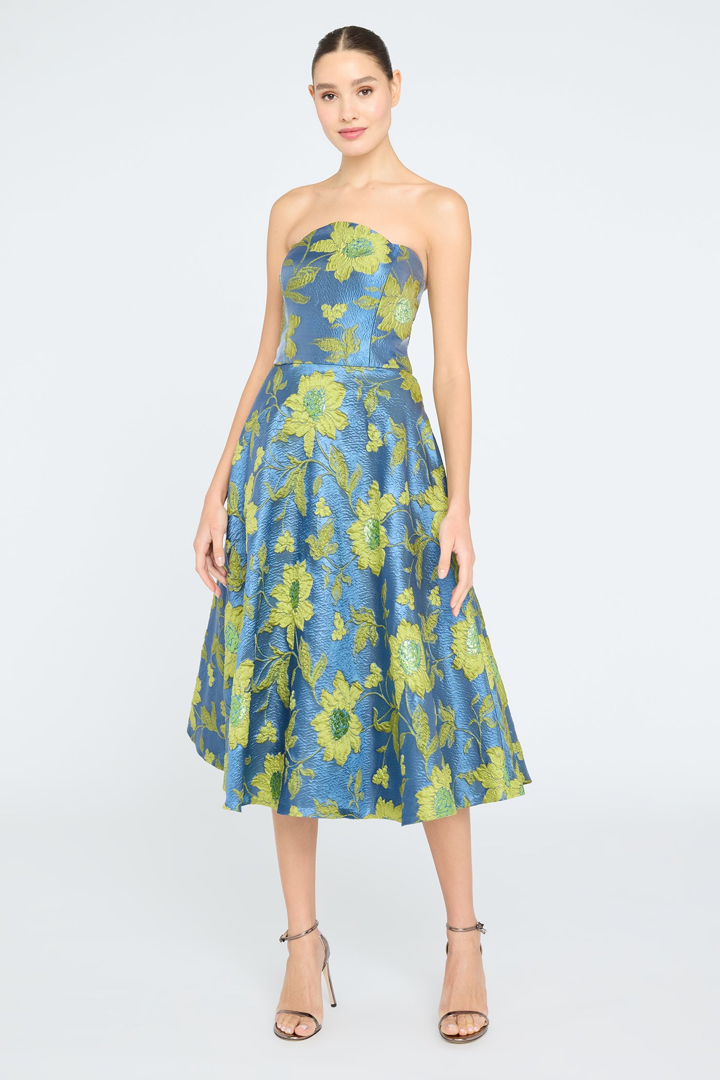 Dara Scallop Strapless Dress 2 / Blue Ashes / Citronelle Dara Scallop Strapless Dress 2 / Blue Ashes / Citronelle