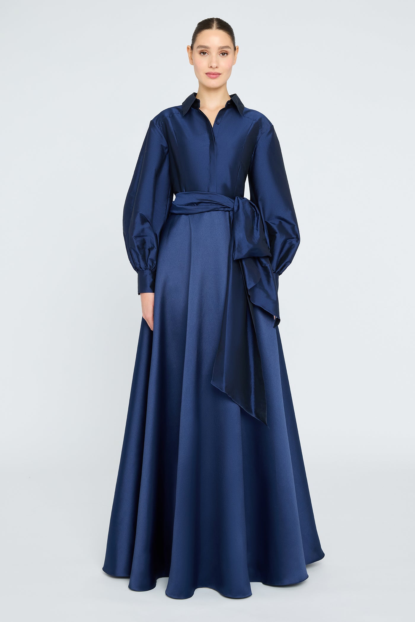 taffeta shirt dress gown White Taffeta Shirt-Dress With Safari Hat by Tony Ward Elilhaam