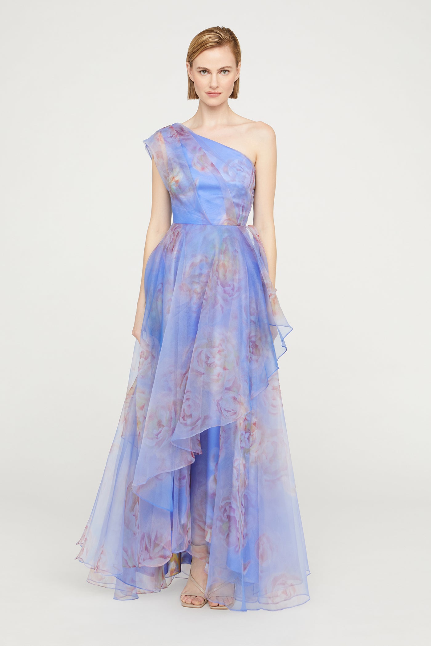 theia one shoulder dress Theia Women's Rayna One-Shoulder Gown - Moss Green