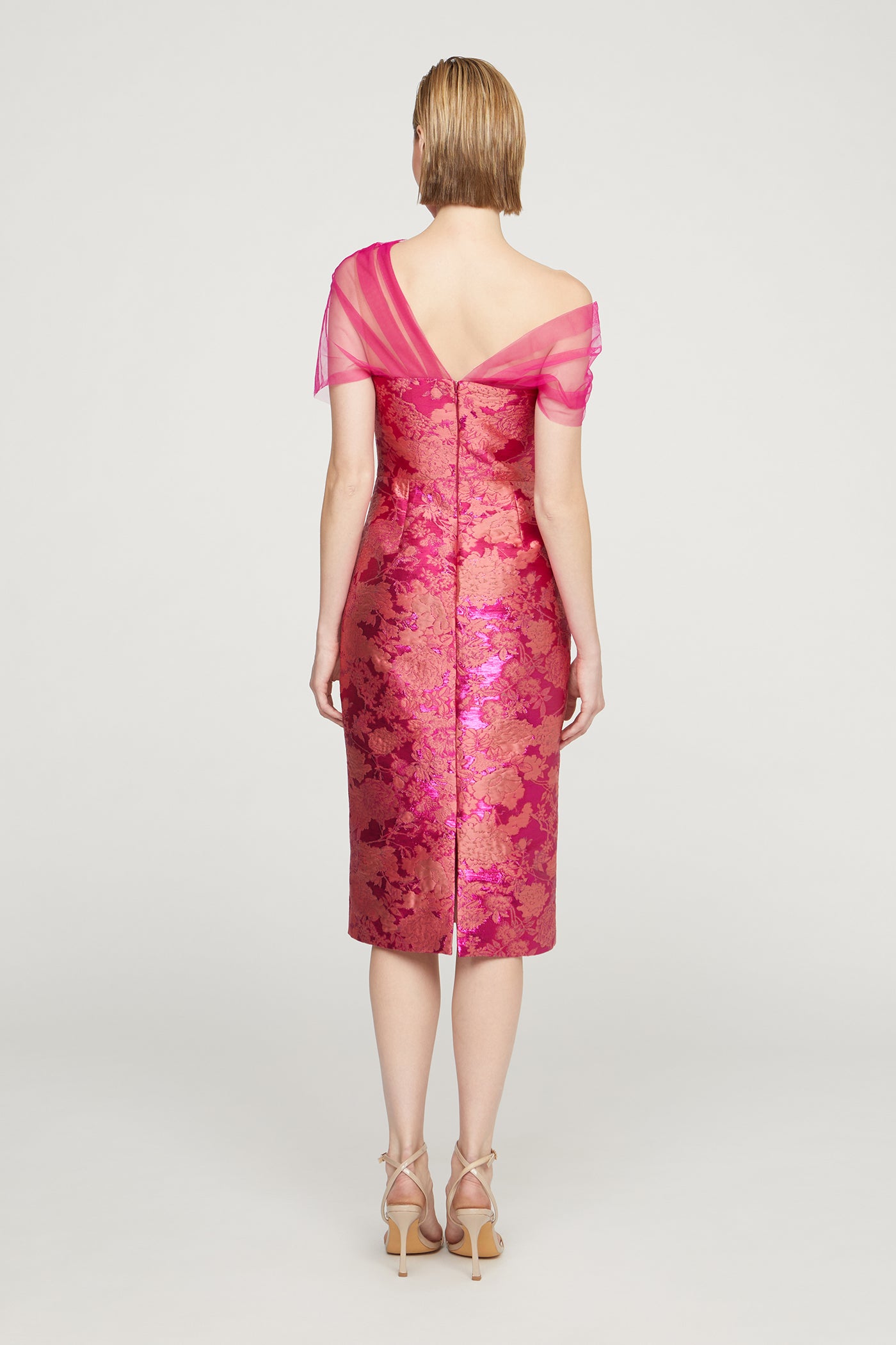 Theia Judy Shawl Midi Dress Theia Judy Shawl Midi Dress