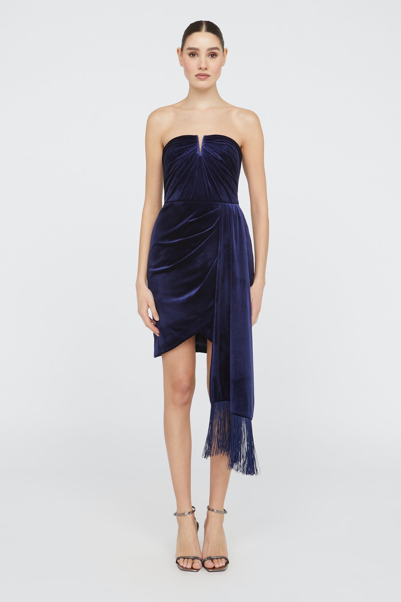 Ursula Strapless Velvet Dress THEIA Ursula Strapless Velvet Dress THEIA