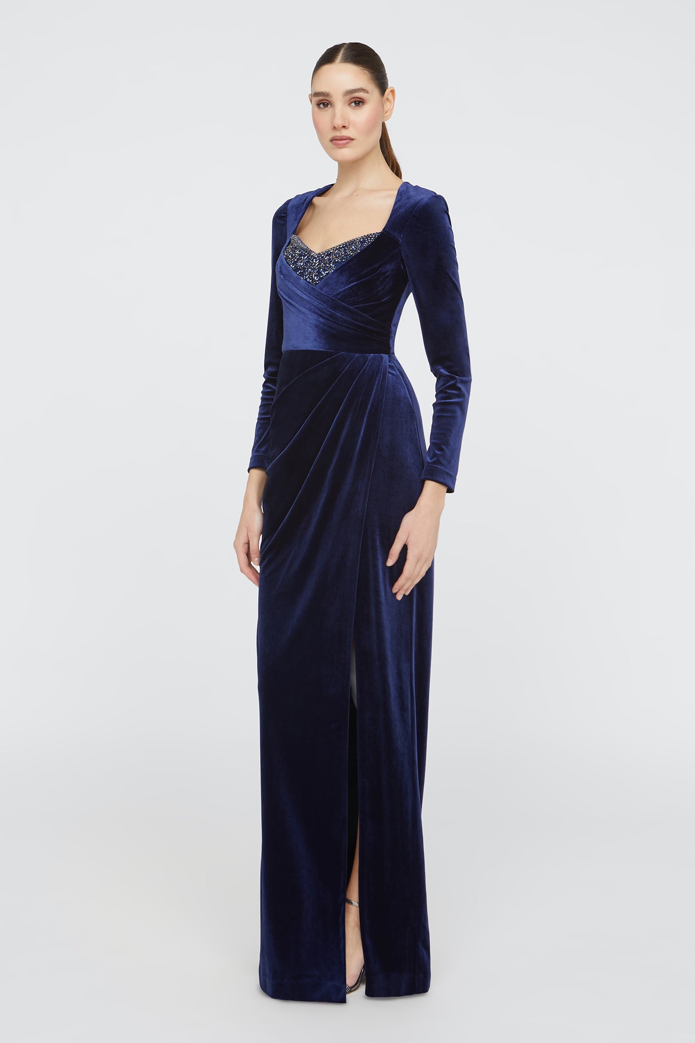 Emerson Long Sleeve Gown 14 / French Navy Emerson Long Sleeve Gown 14 / French Navy