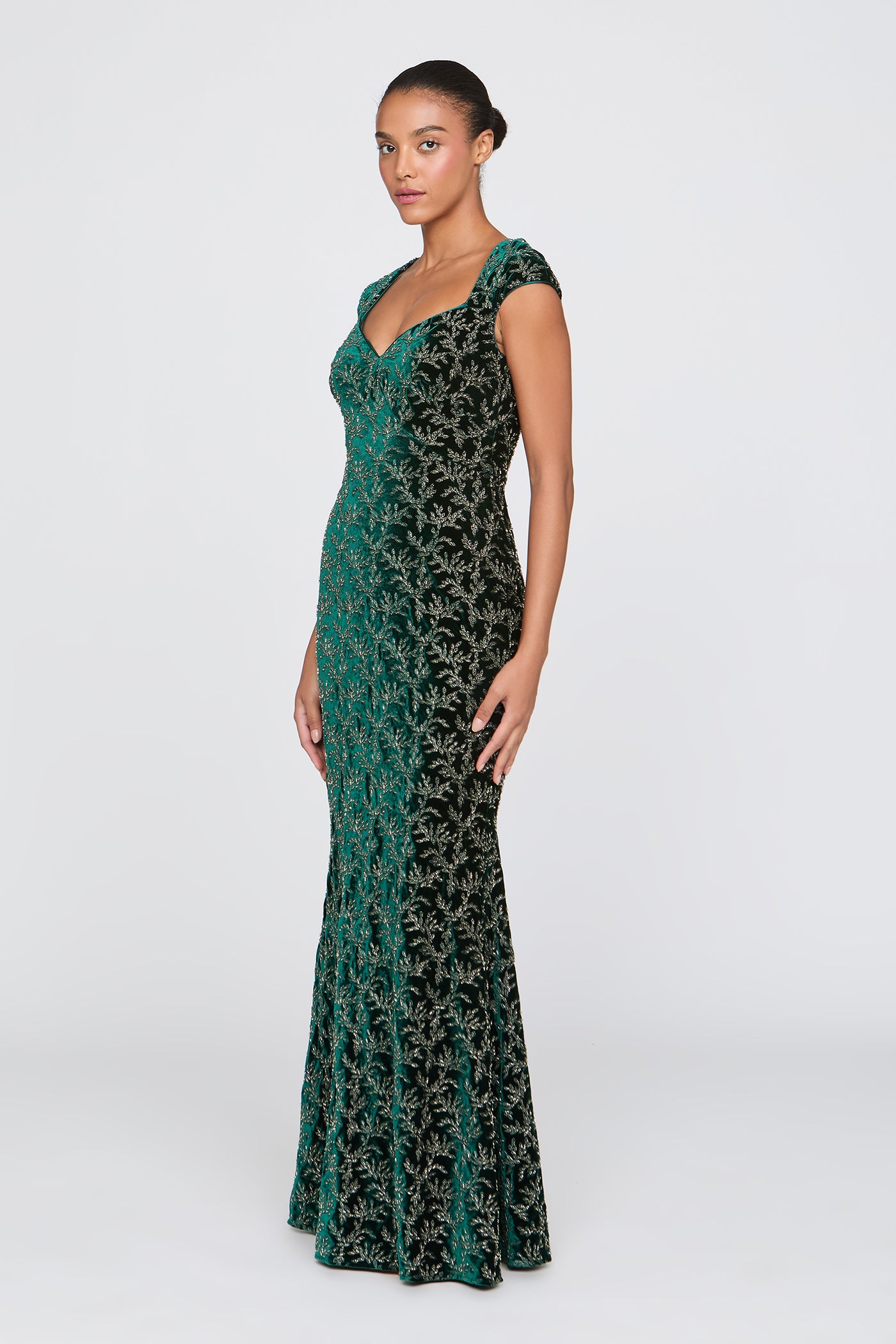 Zoelle Beaded Velvet Gown