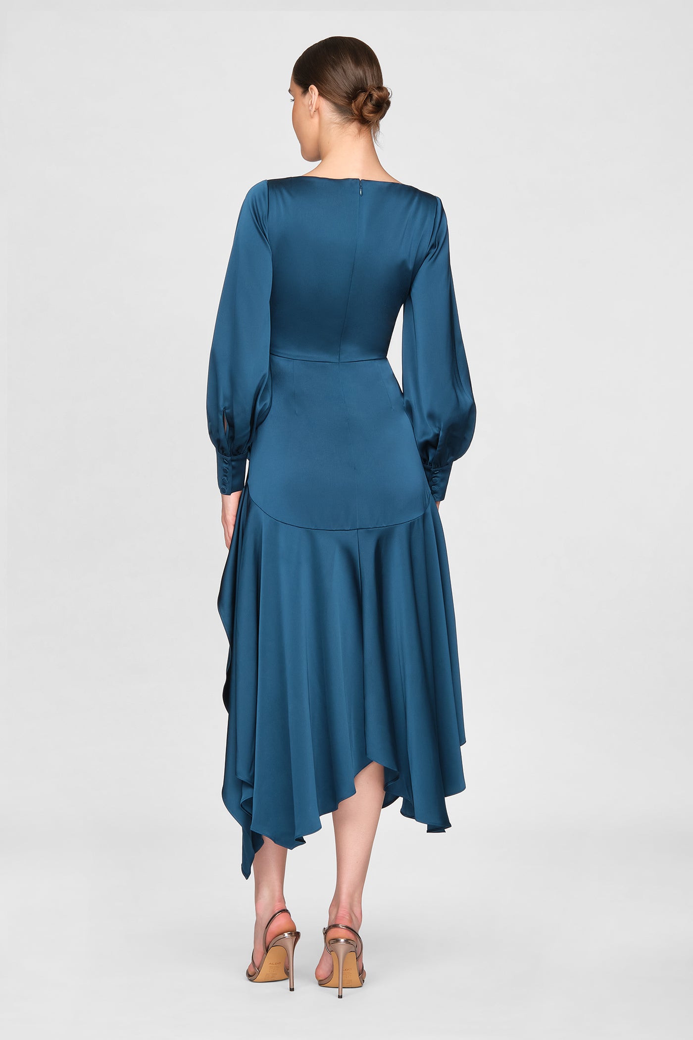 Theia Florence Handkerchief Hem Dress - Poseidon