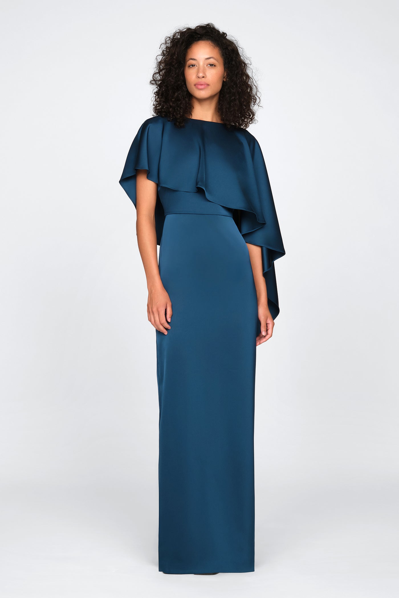 Karis Cape Column Gown THEIA Karis Cape Column Gown THEIA