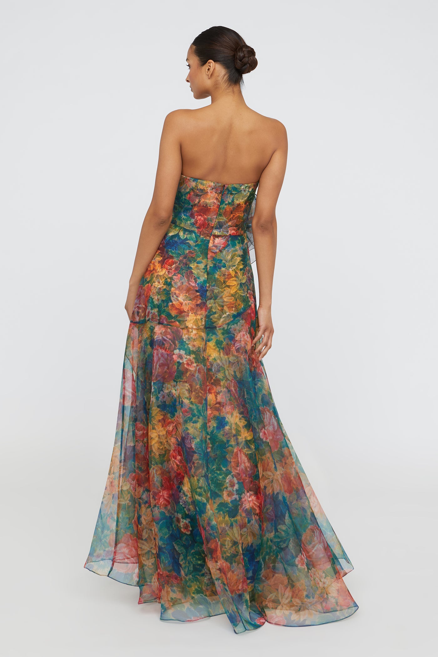 Leora Rosette Ruffle Gown