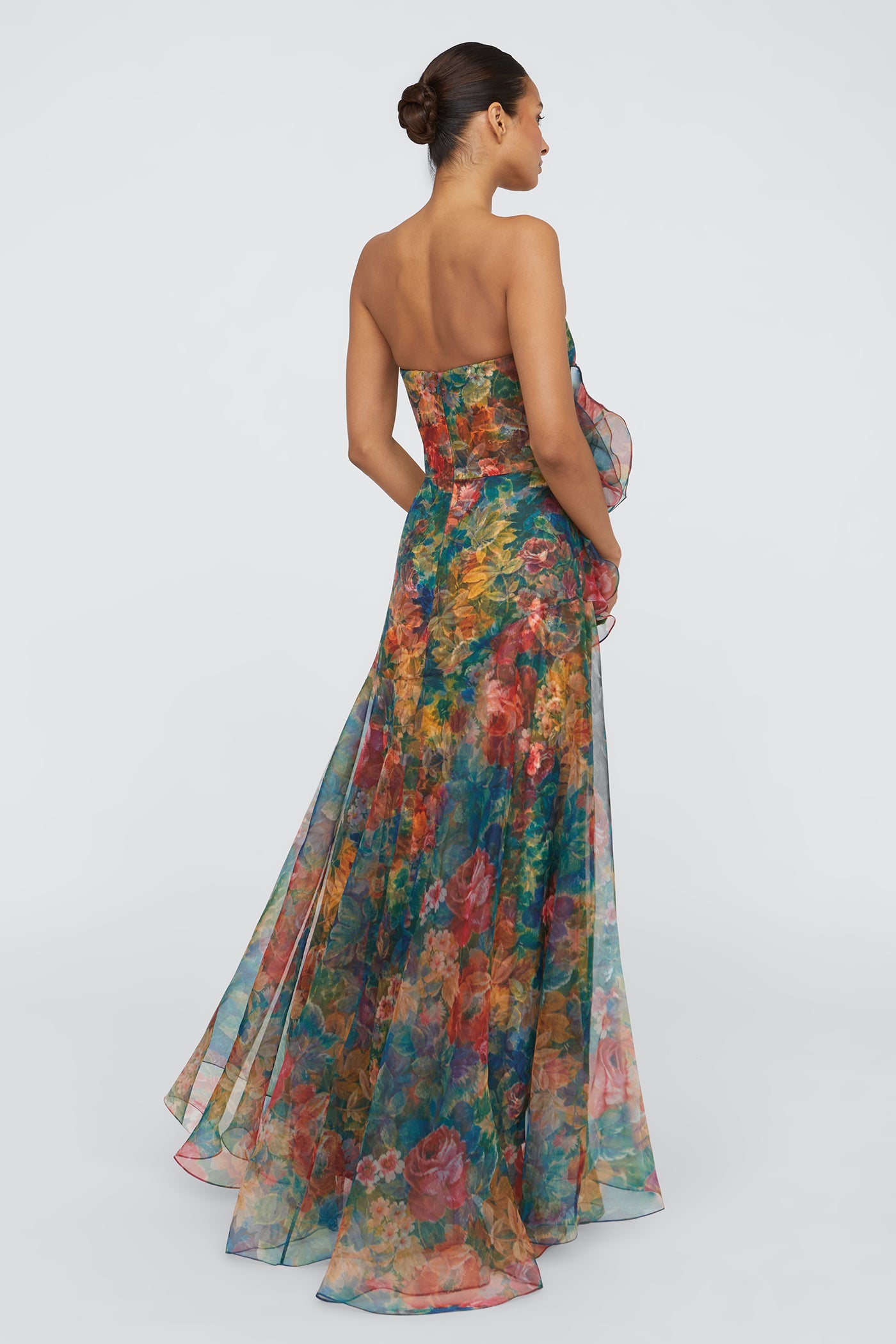 Leora Rosette Ruffle Gown