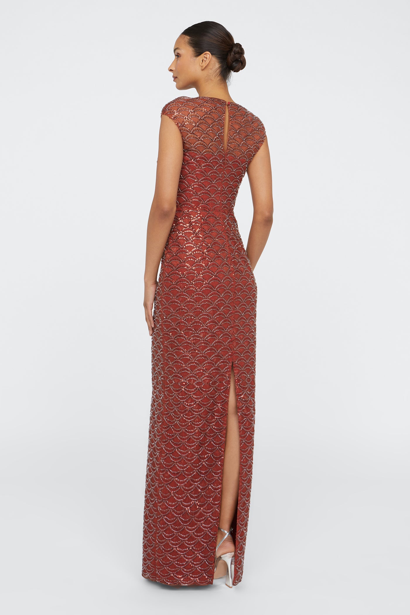 Aura Beaded Column Gown