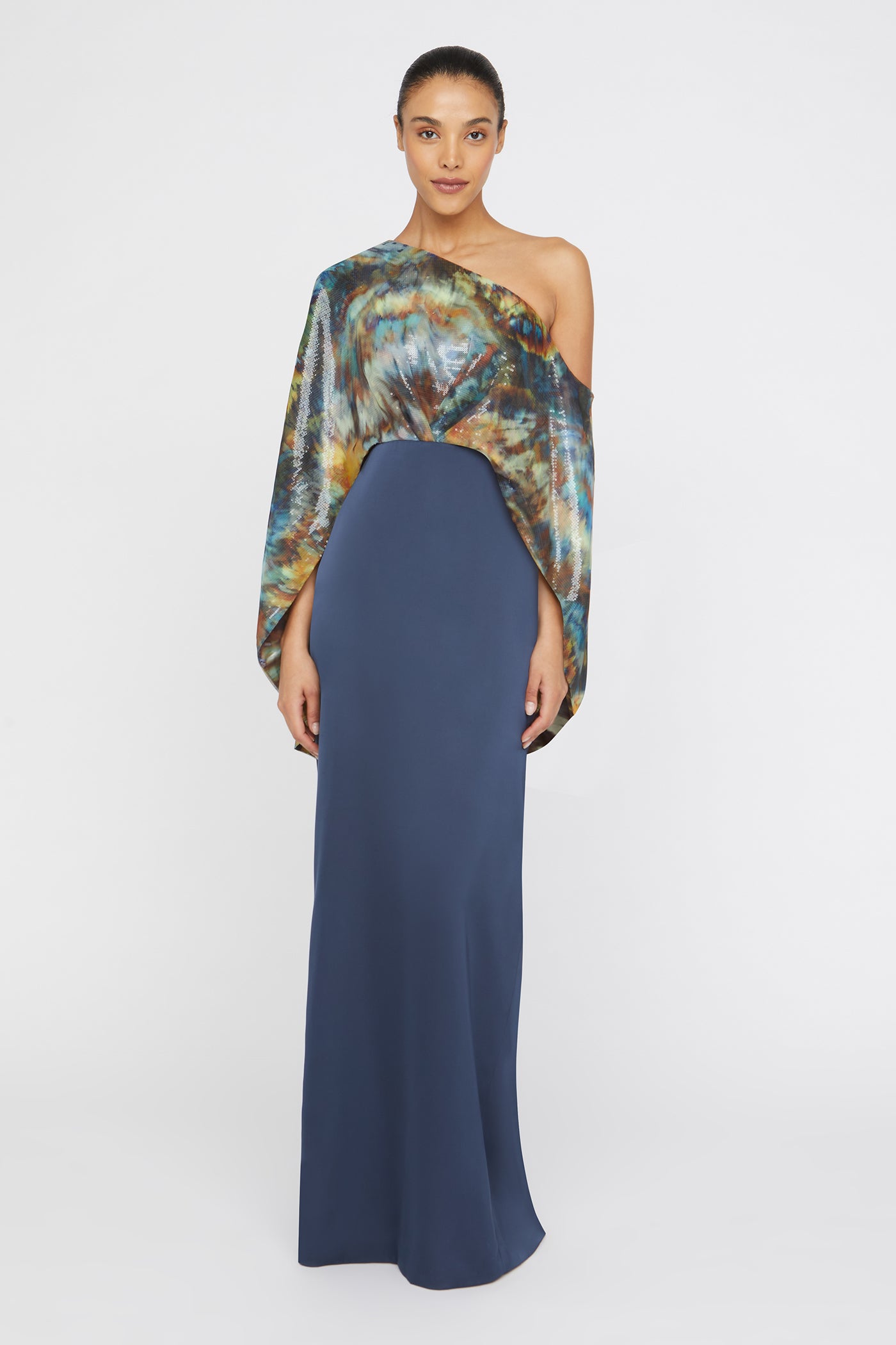 Gisette One Shoulder Cape Gown 8 / Metamorphosis