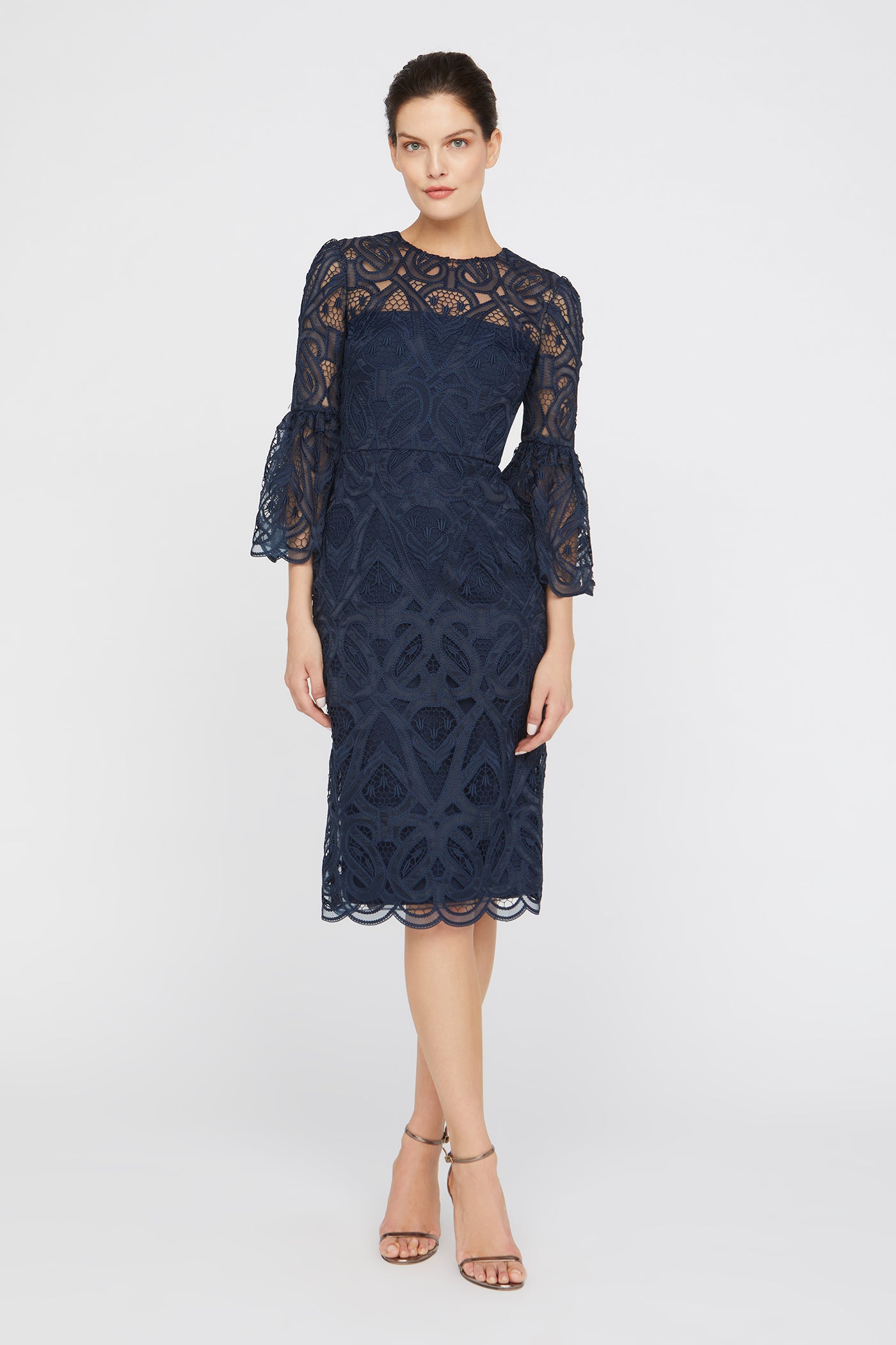 Theia Jen Flared Sleeve Sheath Dress - Odyssey Grey - 4 Theia Jen Flared Sleeve Sheath Dress - Odyssey Grey - 4