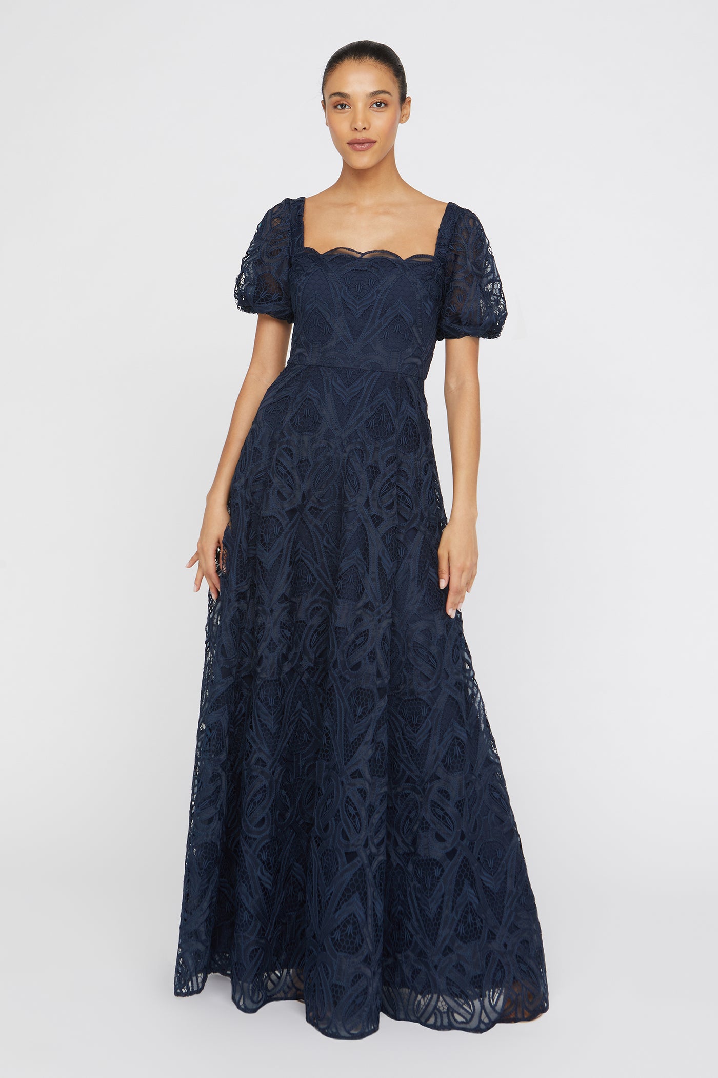 puff sleeve maxi dress formal Theia Dominique Puff Sleeve Gown - Odyssey Greu