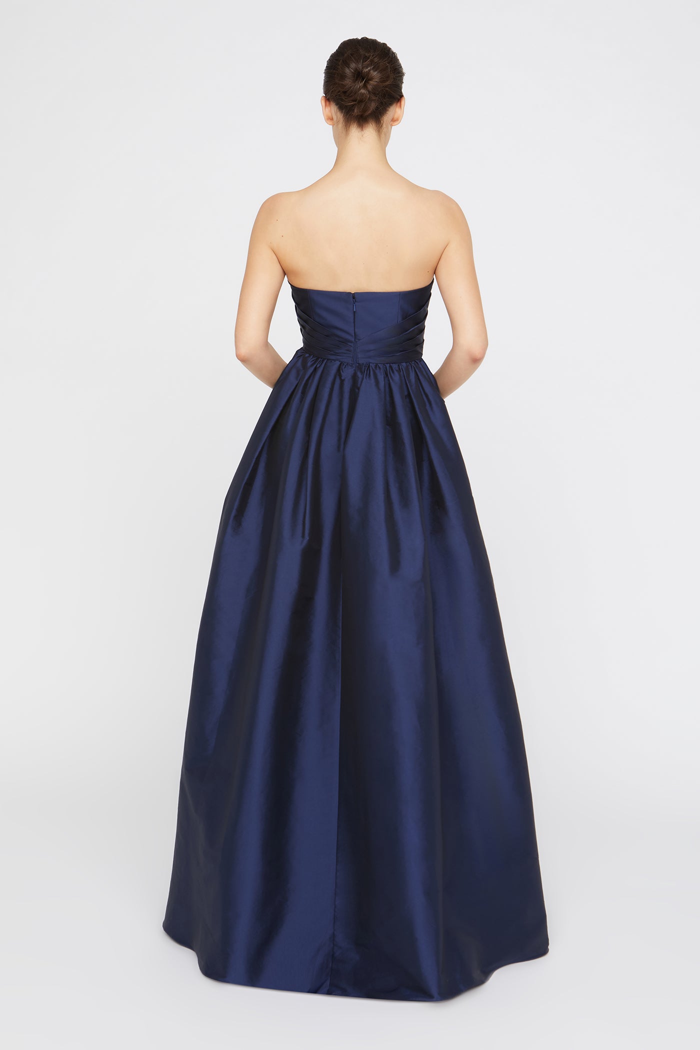 Theia Women's Esmerina Taffeta Strapless Gown - Navy - Size 16