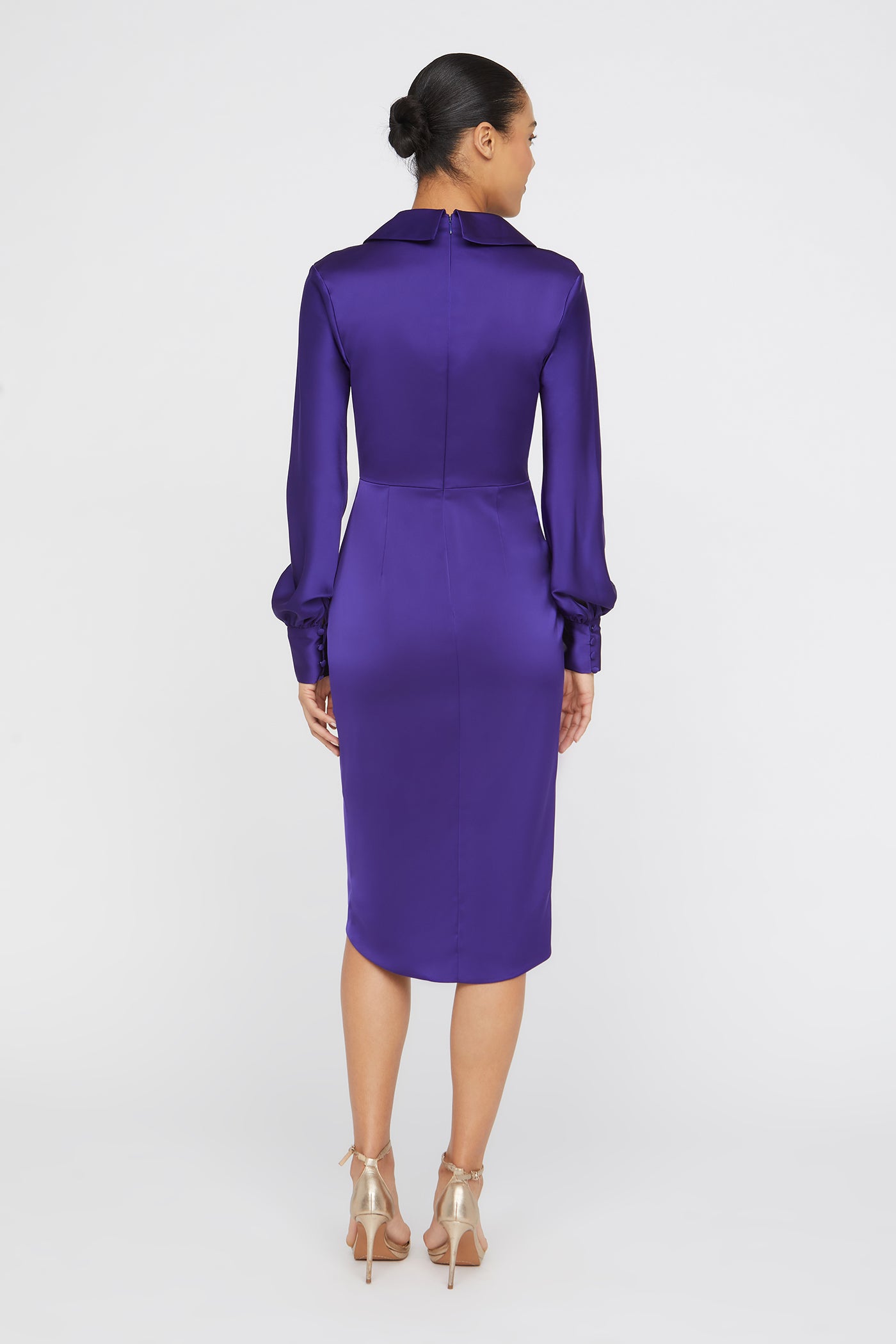long sleeve wrap cocktail dress Steph Shirt Wrap Dress 8 / Empress Violet