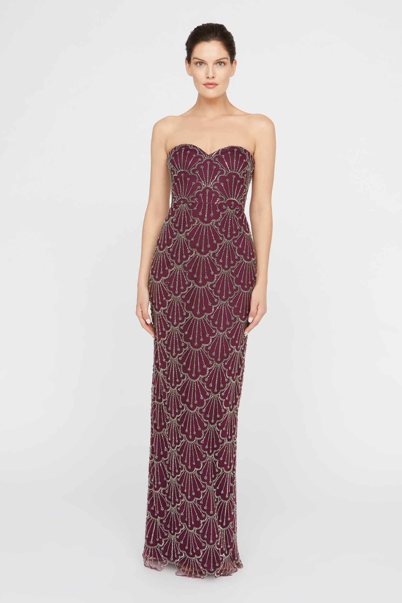 strapless beaded dress Beaded Strapless Slit Gown by Amelia Couture 3105 – ABC Fashion