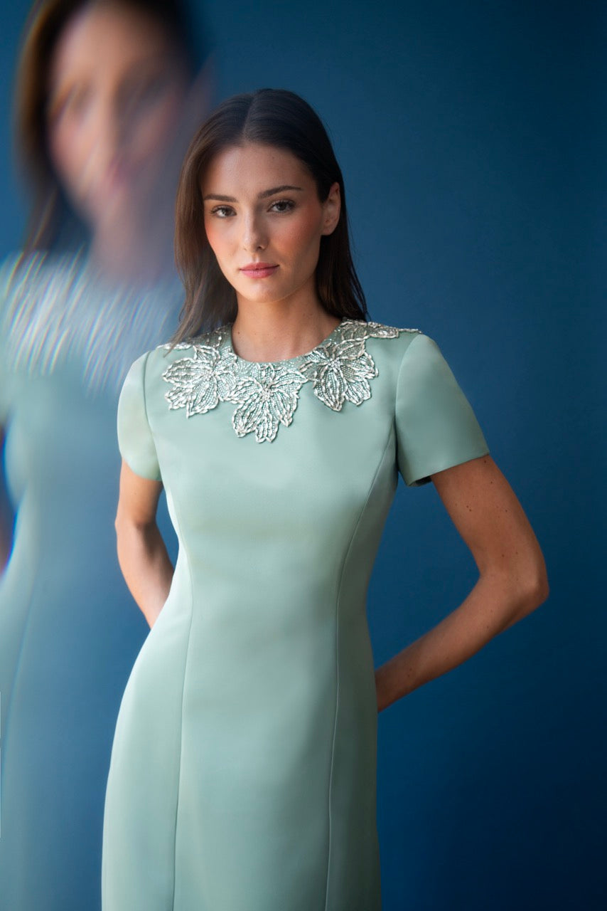 theia beaded dress Theia Mariah Beaded Midi Dress