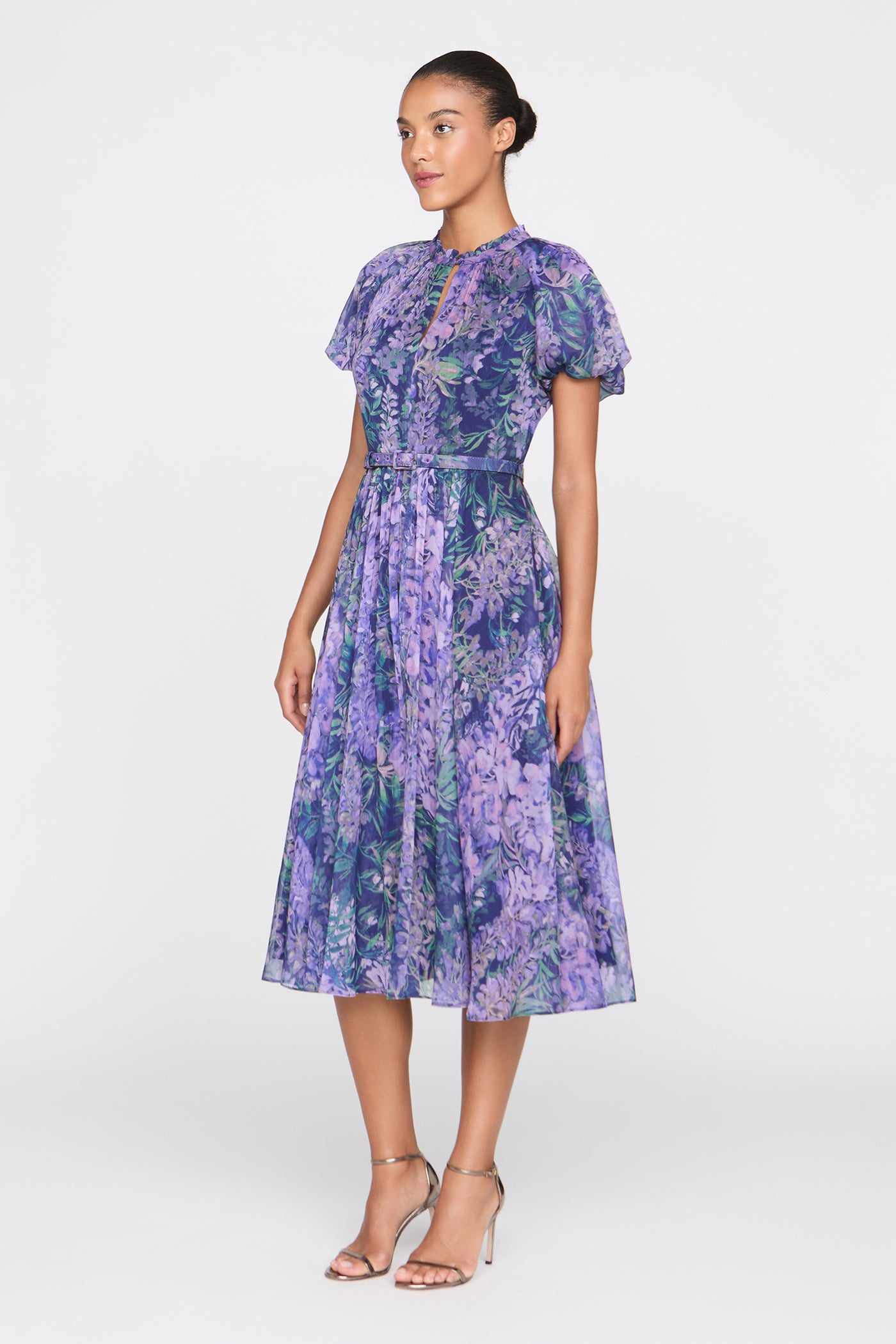 knee length dresses for ladies 8-Bit A-Frames Fit & Flare Midi Dress in Bright Day main image 0